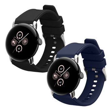 kwmobile Uhrenarmband 2x Sportarmband für Google Pixel Watch 2 / Pixel Watch 1, Armband TPU Silikon Set Fitnesstracker