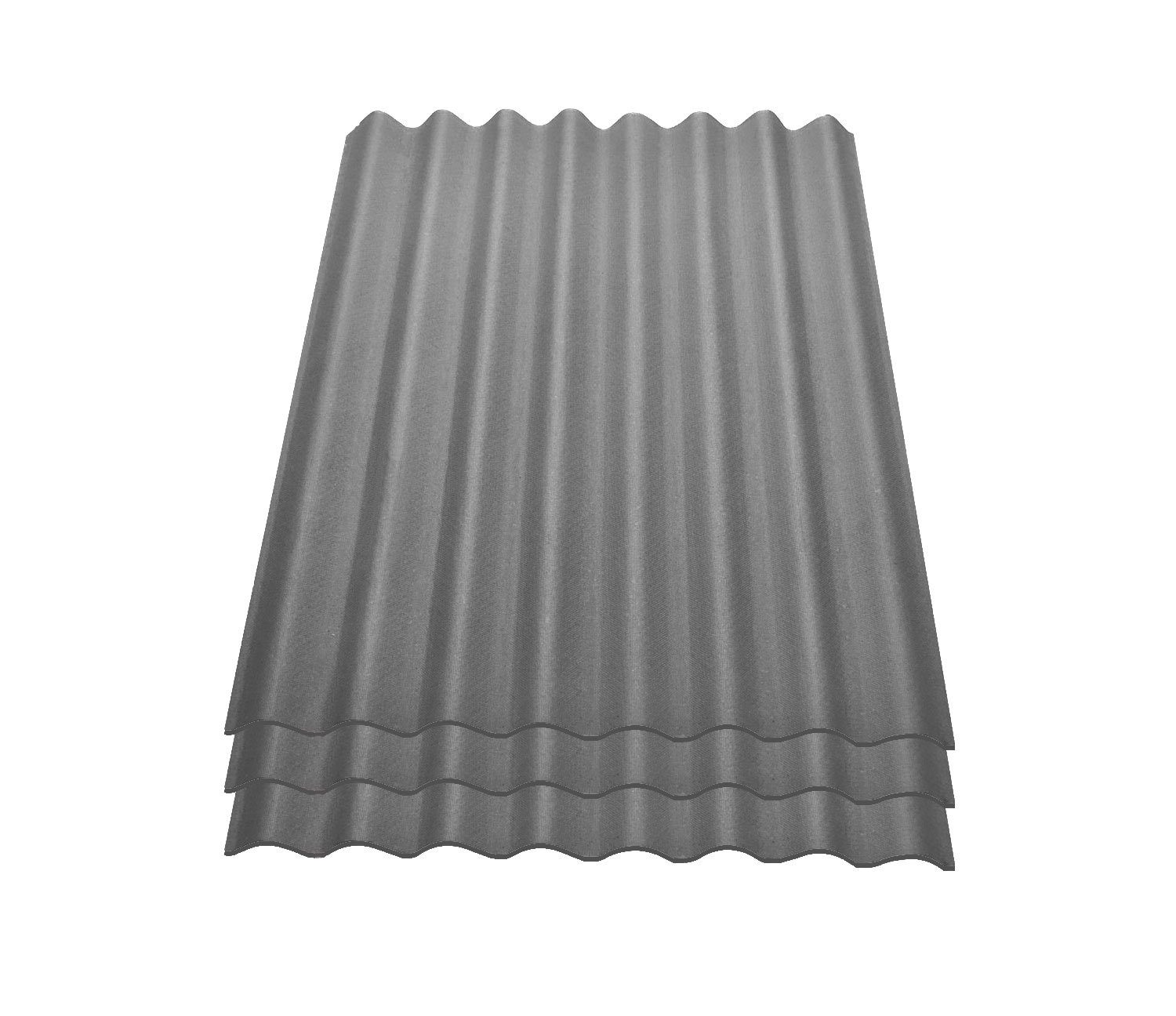 Onduline Dachpappe Onduline Easyline Dachplatte Wandplatte Bitumenwellplatten Wellplatte 3x0,76m² - grau, wellig, 2.28 m² pro Paket, (3-St)