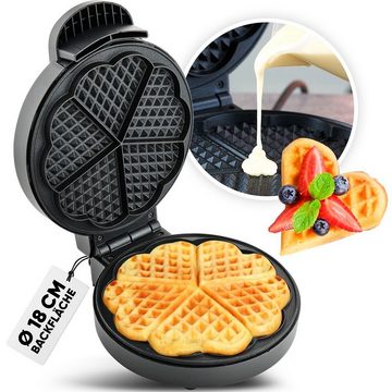 CLATRONIC Waffeleisen WA 3492, Waffeleisen 18cm Backfläche, antihaftbeschichtet