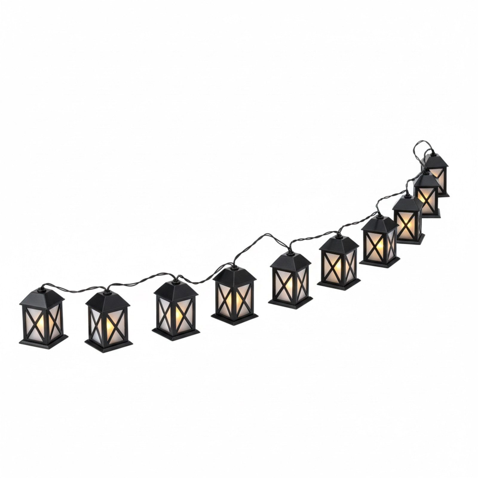 HAC24 LED-Lichterkette Lichterkette Laterne Lampen Kette Dekolaterne Garten Beleuchtung, 10-flammig, 10-flammig, Warmweiß, Strombetrieben, Wetterfest