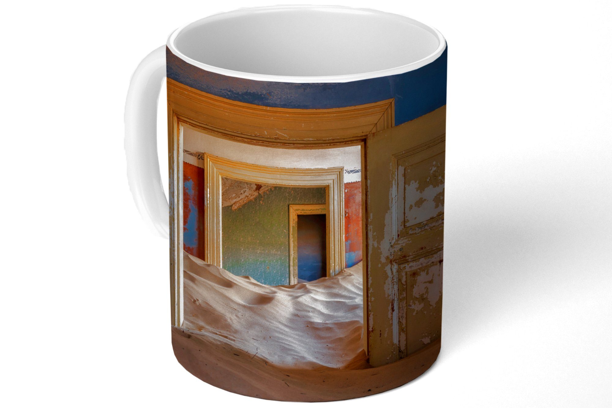 Teetasse, - MuchoWow - Keramik, Sand Blau Tasse - Becher, Tür Geschenk Teetasse, Wüste, Kaffeetassen,