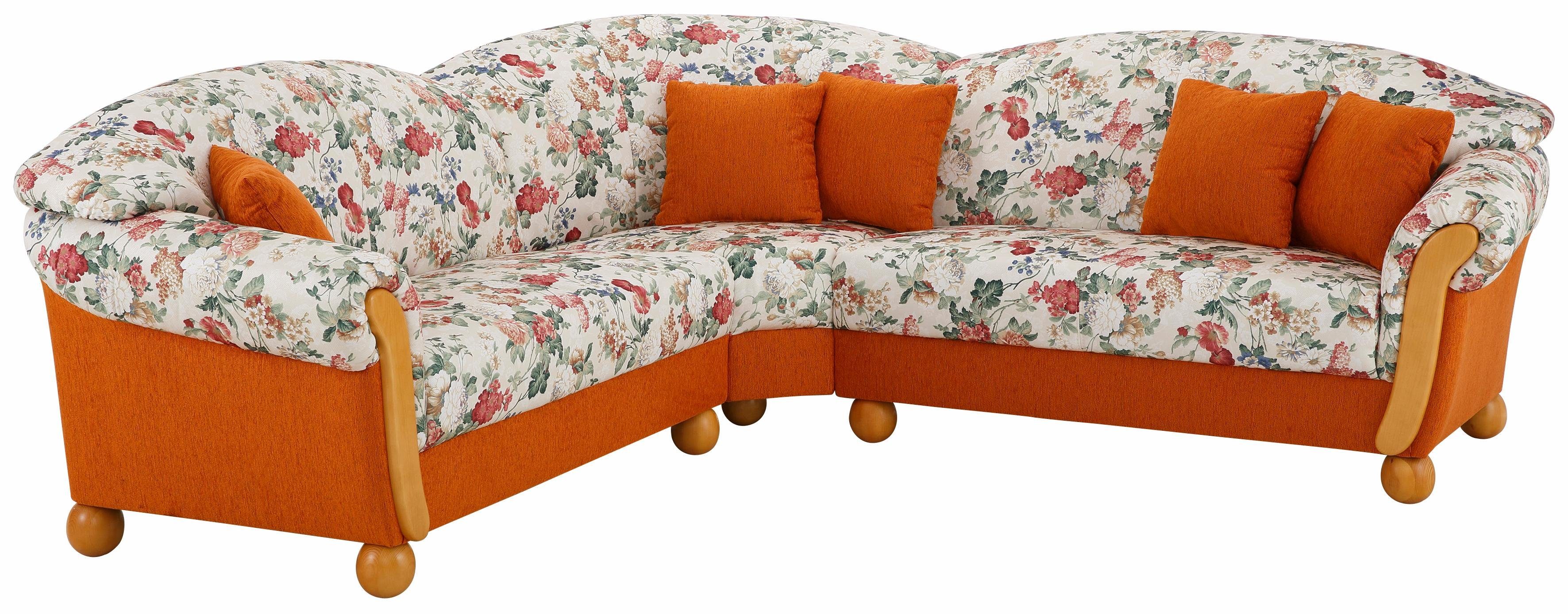 Home affaire Ecksofa Milano, bequem mit Federkern, B/T/H 233/233/83cm, Landhausstil, L-Form, gleichschenklig