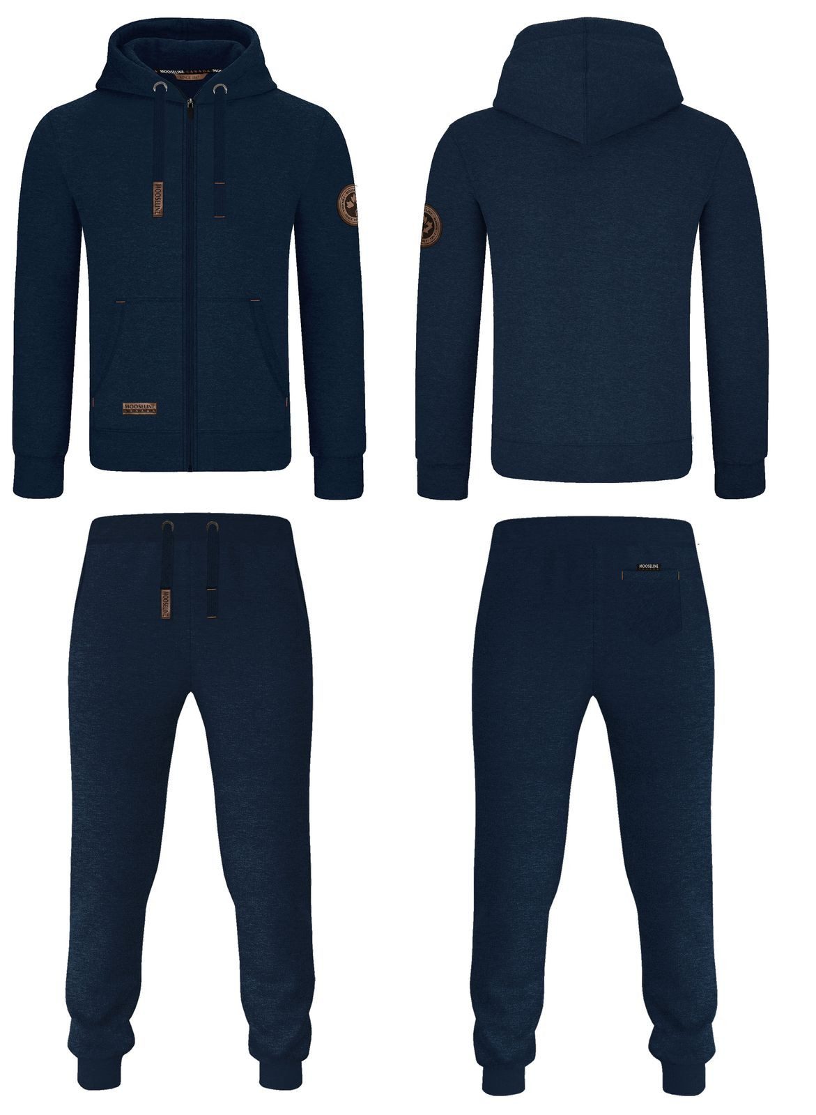 MOOSELINE Jogginganzug Herren Navy - Lederpatch (2-tlg), edle Leder-Patches günstig online kaufen