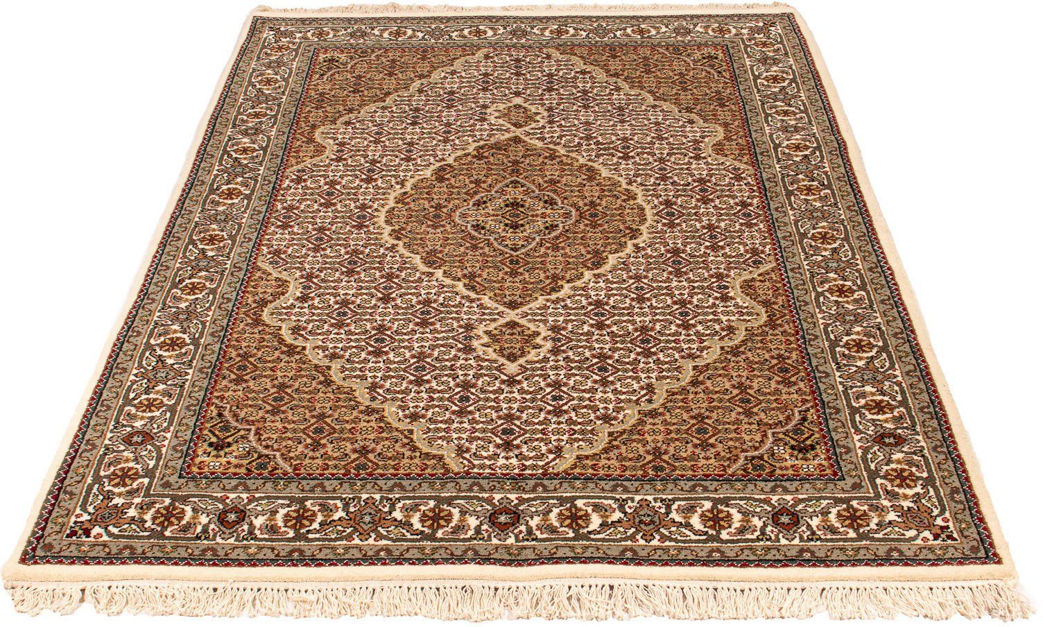 Orientteppich Perser - Täbriz - 193 x 123 cm - beige, morgenland, rechteckig, Höhe: 10 mm, Wohnzimmer, Handgeknüpft, Einzelstück mit Zertifikat