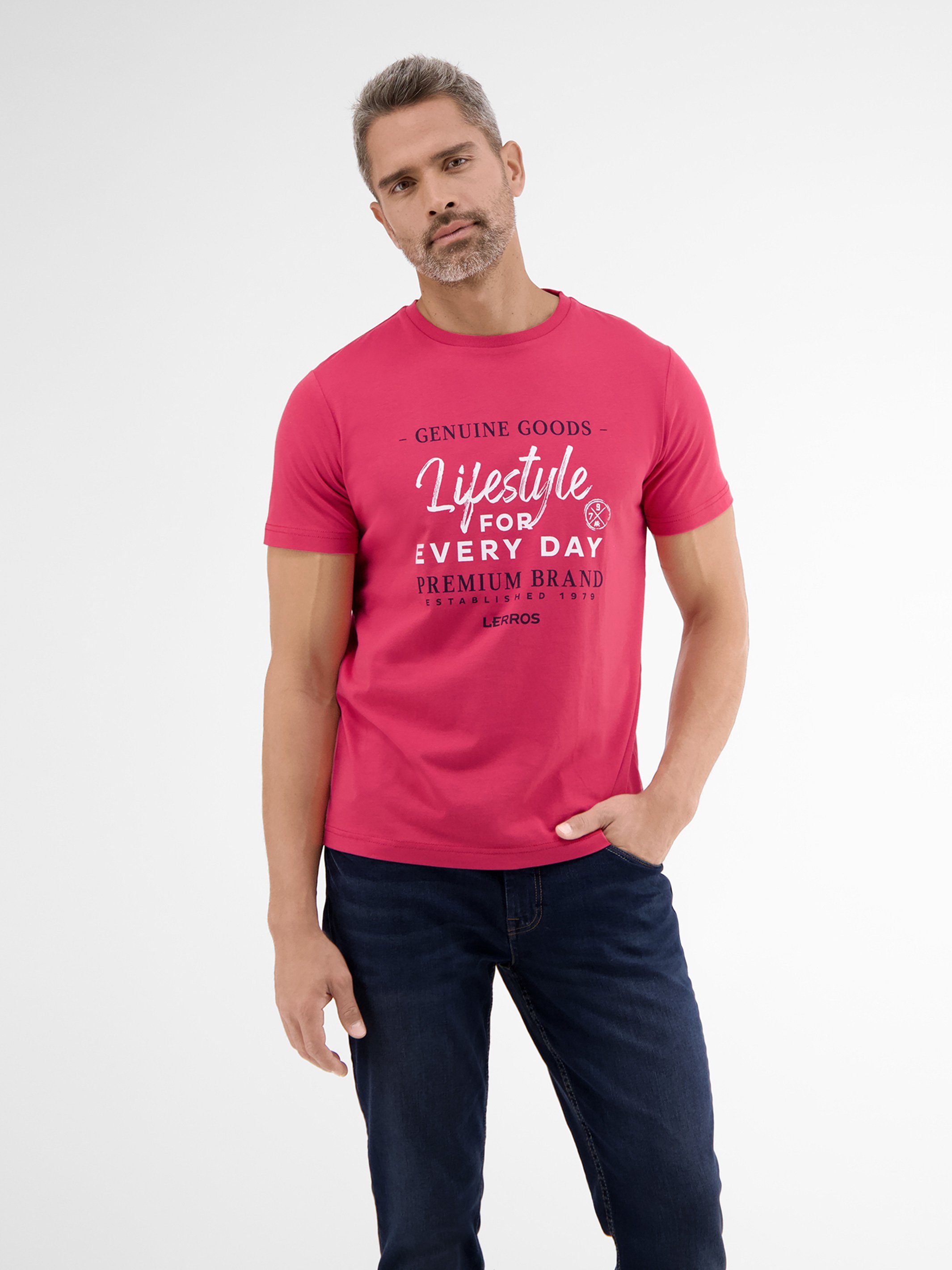 LERROS T-Shirt LERROS T-Shirt mit Frontprint DUSTY ROSE | T-Shirts
