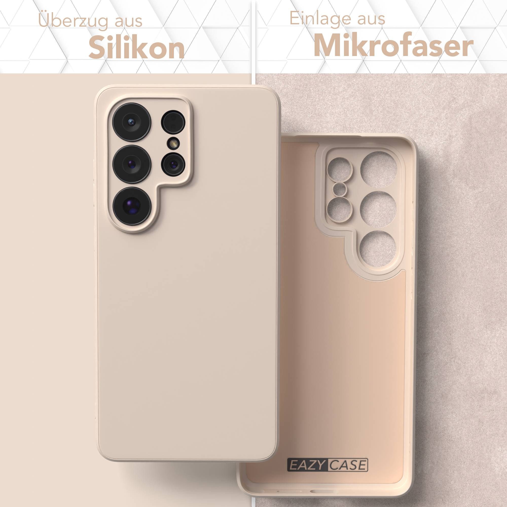 EAZY CASE Handyhülle TPU Hülle für Samsung Galaxy S26 Ultra 6,9 Zoll, Bumper Case Matt Slimcover Silikonschutzhülle elastisch Taupe / Beige