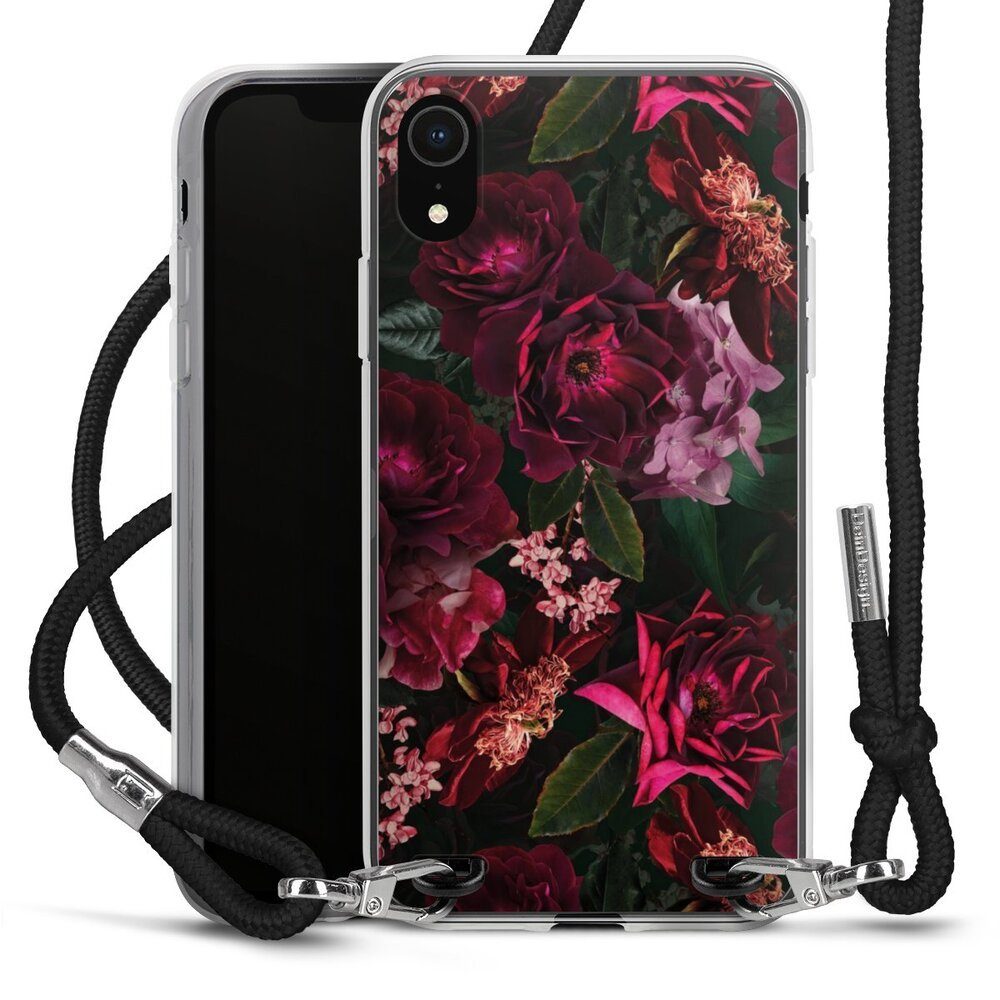 DeinDesign Handyhülle Rose Blumen Blume Dark Red and Pink Flowers, Apple iPhone Xr Handykette Hülle mit Band Case zum Umhängen