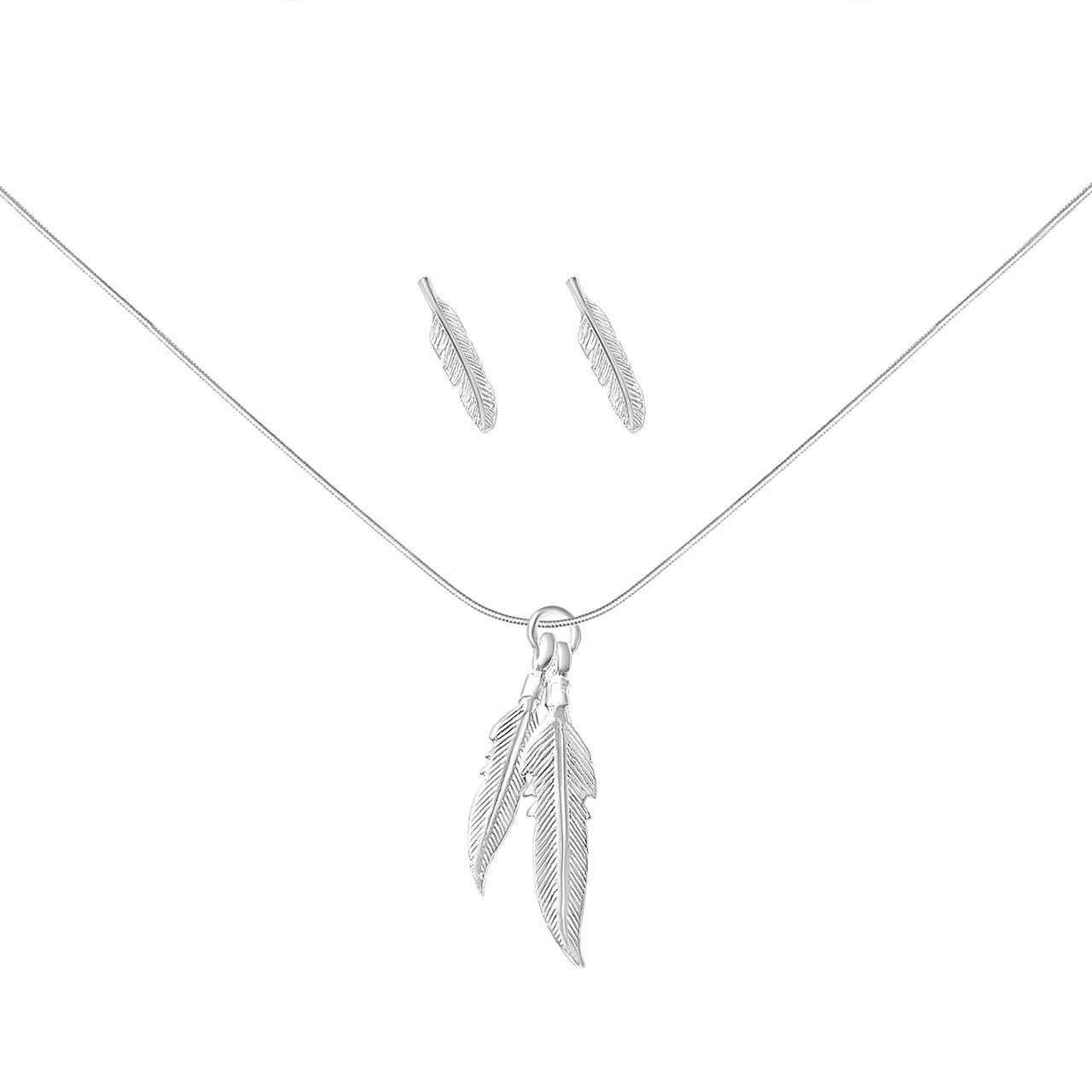 ALEXANDER YORK Schmuckset FEATHER, 4-tlg. (Schmuckset), 925 Sterling Silber