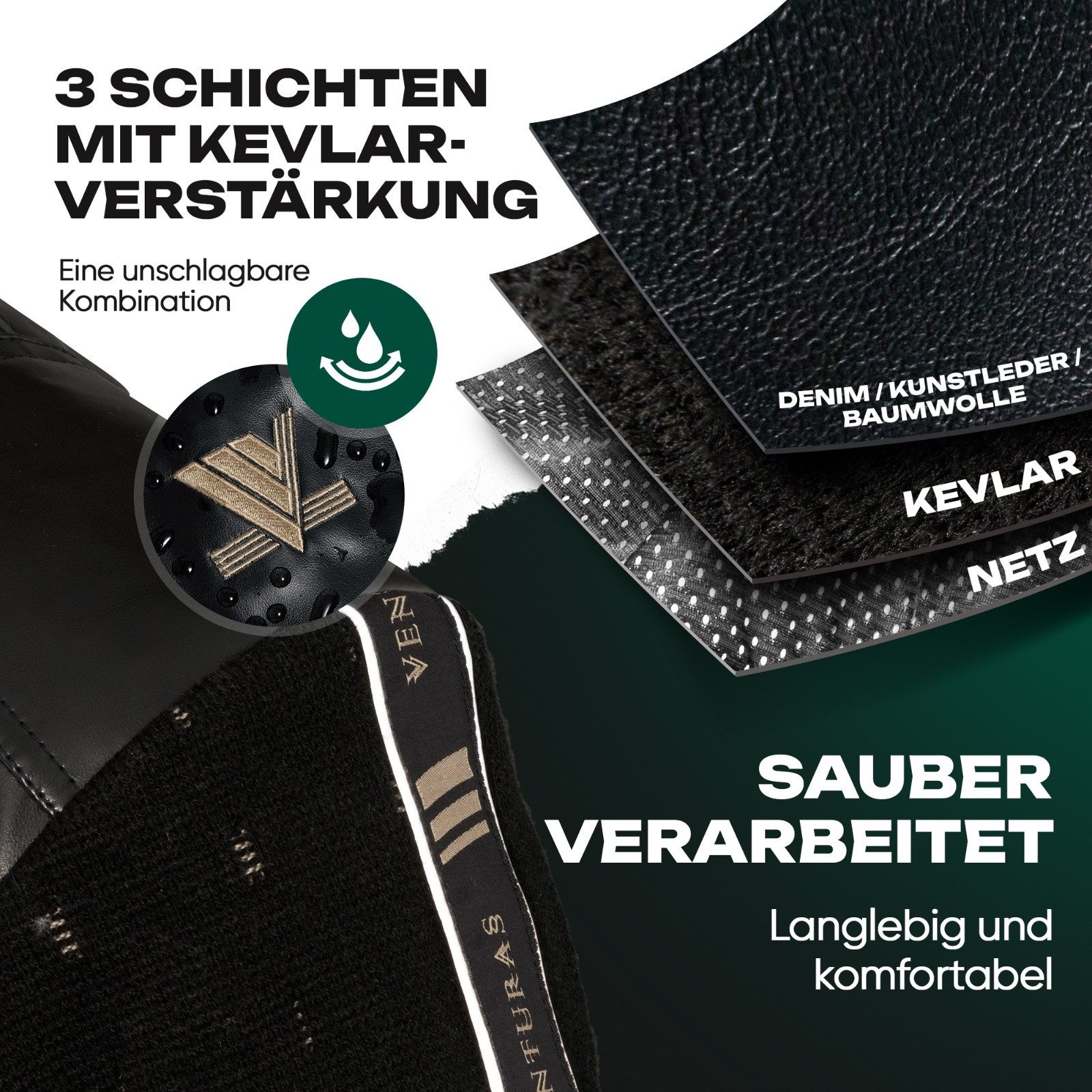 Venturas Motorradjacke 100 % Kevlar, 5 günstig online kaufen