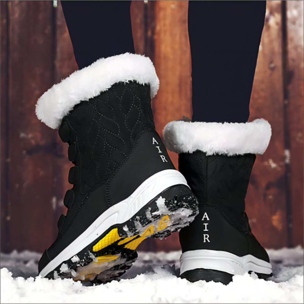 Schneeschuhe Warm HUSKSWARE Schwarz rutschfest, Warme Wanderschuhe, (Outdoor-Schneestiefel, und schön High-Top-Schuhe), Stilvoll und
