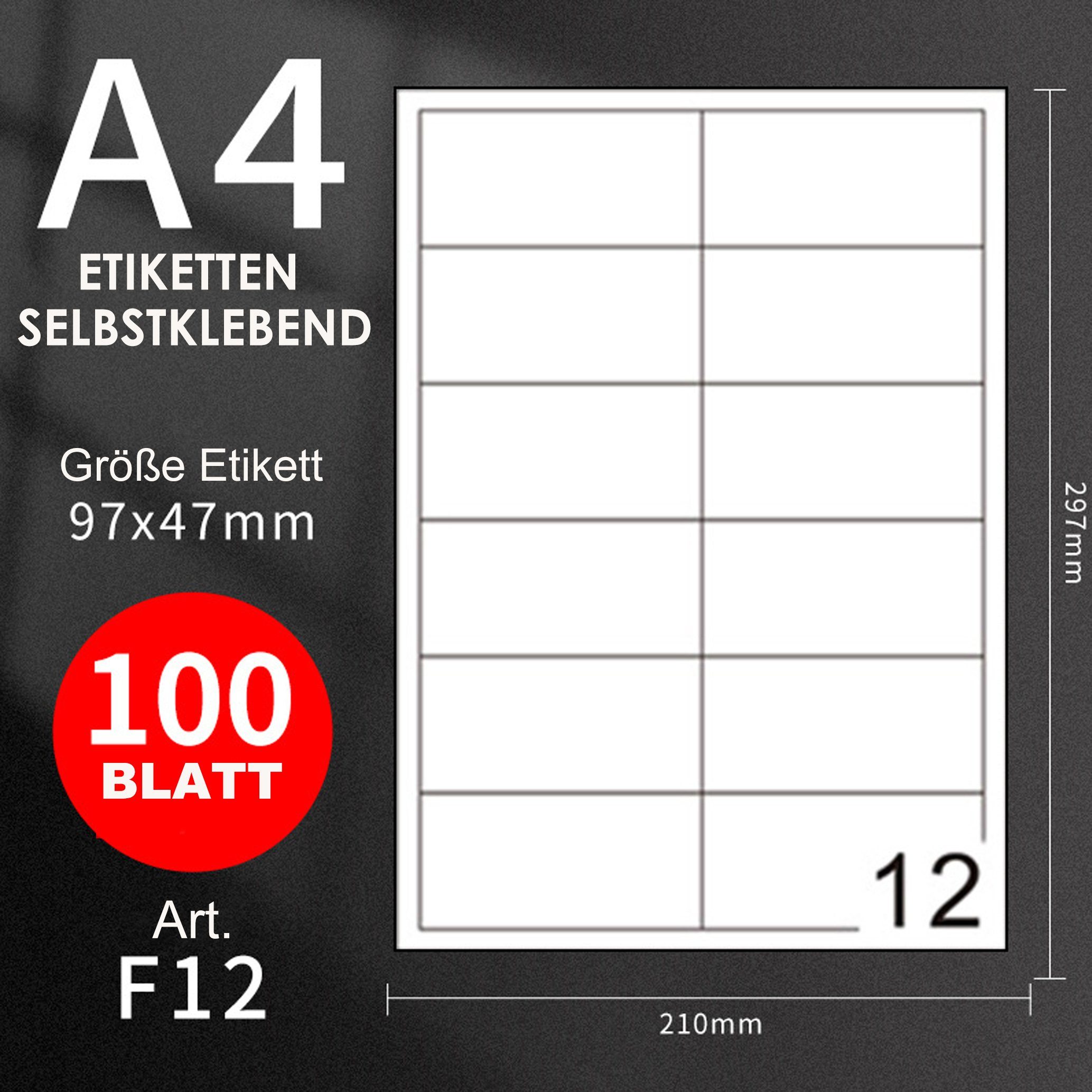 GOLDEN Etiketten GOLDEN 100 Blatt, Etiketten Selbstklebend Bedruckbar Aufkleber A4