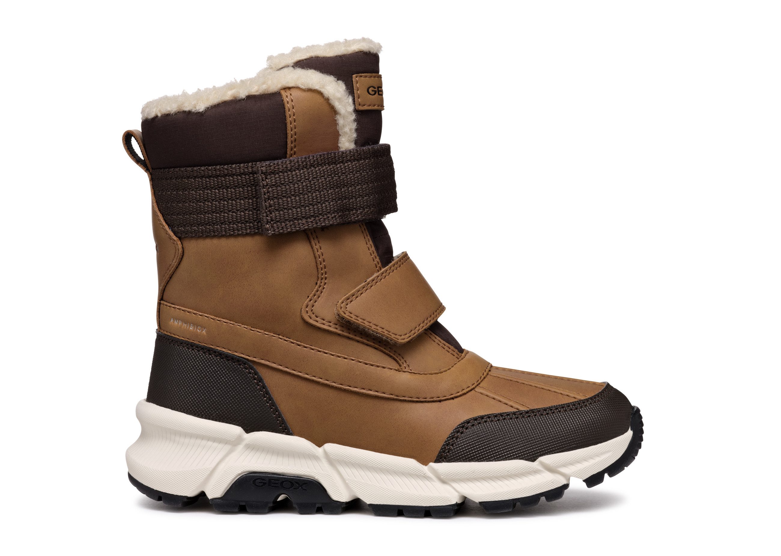 Geox J FLEXYPER PLUS BOY Winterstiefel Snowboots, Klettstiefel mit Warmfutter, Größenschablone zum Download