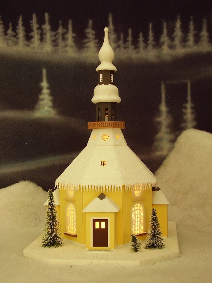 Weihnachtshaus Lichterhaus Seiffener Kirche LxBxH ca 26 x 32 x 42 cm NEU