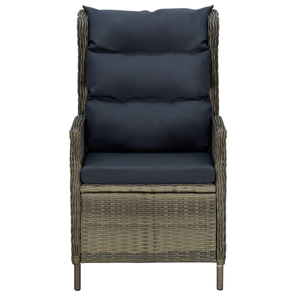 vidaXL Gartenstuhl aus Rundes PE-Rattan, pulverbeschichteter Stahl in Braun (B/H/T: 57x100x88 cm)