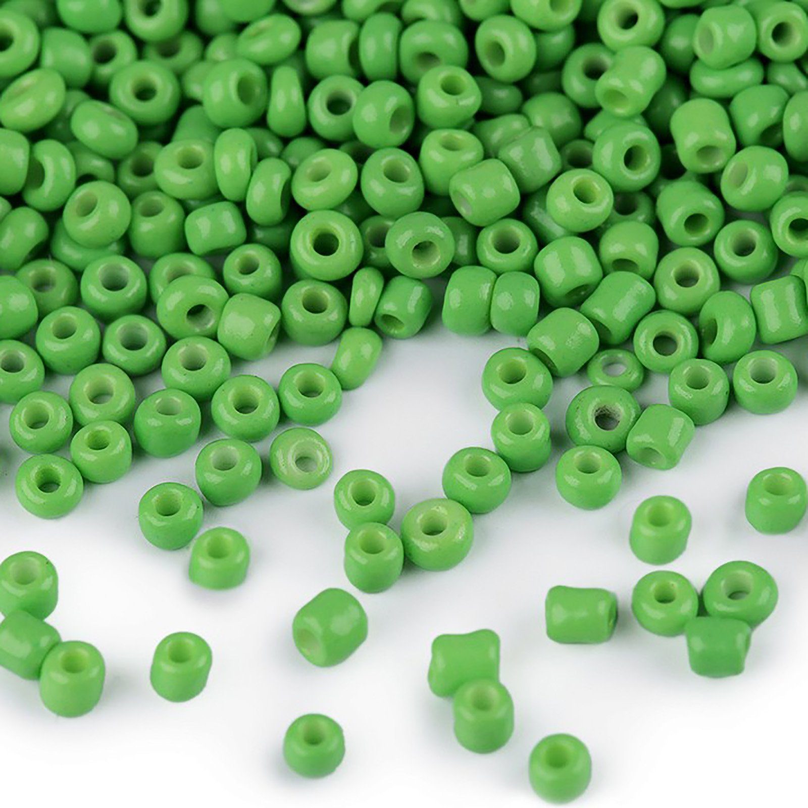 maDDma Bastelperlen 50g Rocailles Glasperlen 2mm Rocaillesperlen Perlen Schmuck, (50g-Abpackung 1-tlg), pastellgrün