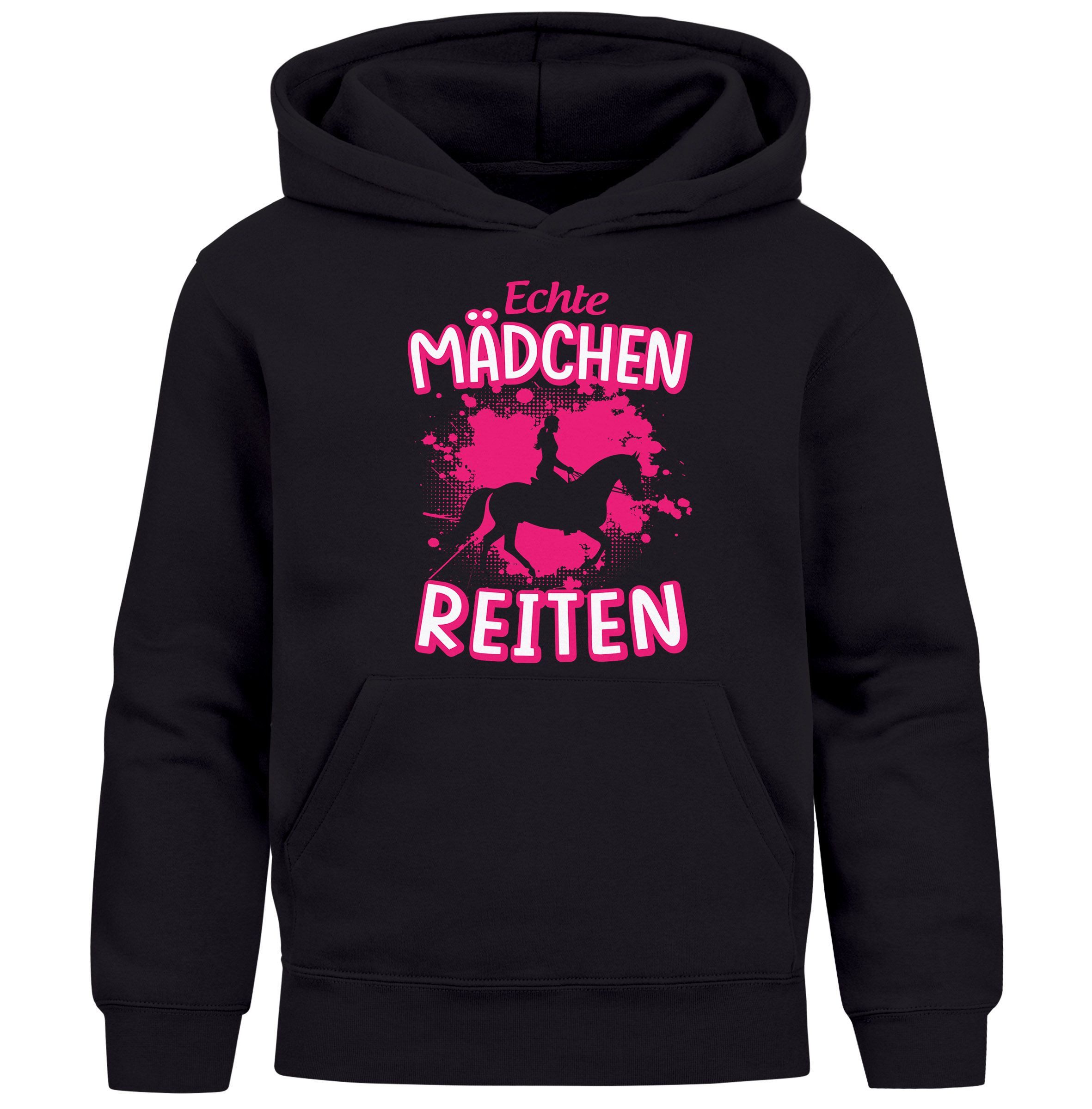 MoonWorks Hoodie Kinder Hoodie Mädchen Pferde Aufdruclk Spruch lustig Echte Mädchen