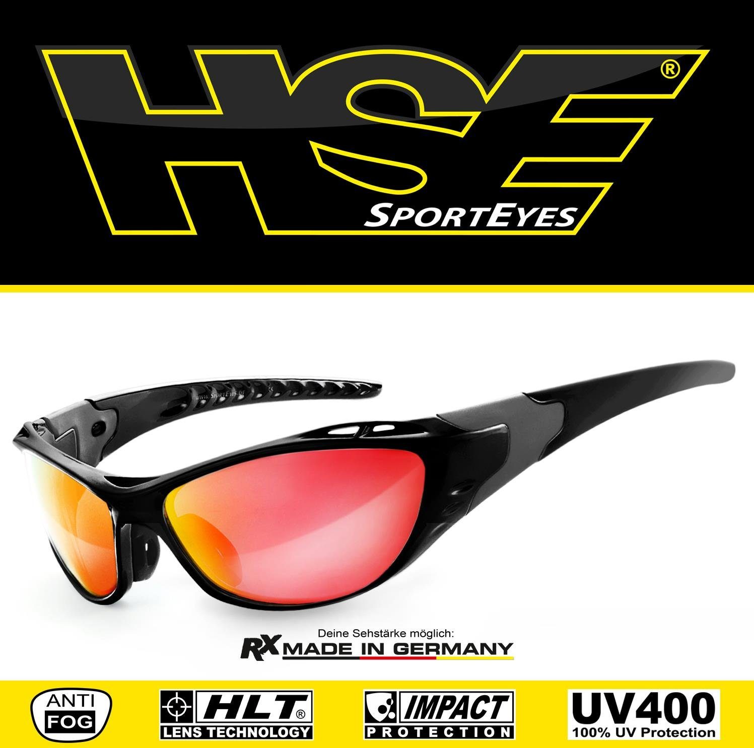 Steinschlagbeständig X-SIDE HSE Kunststoff-Sicherheitsglas Sportbrille durch - SportEyes 2.0,