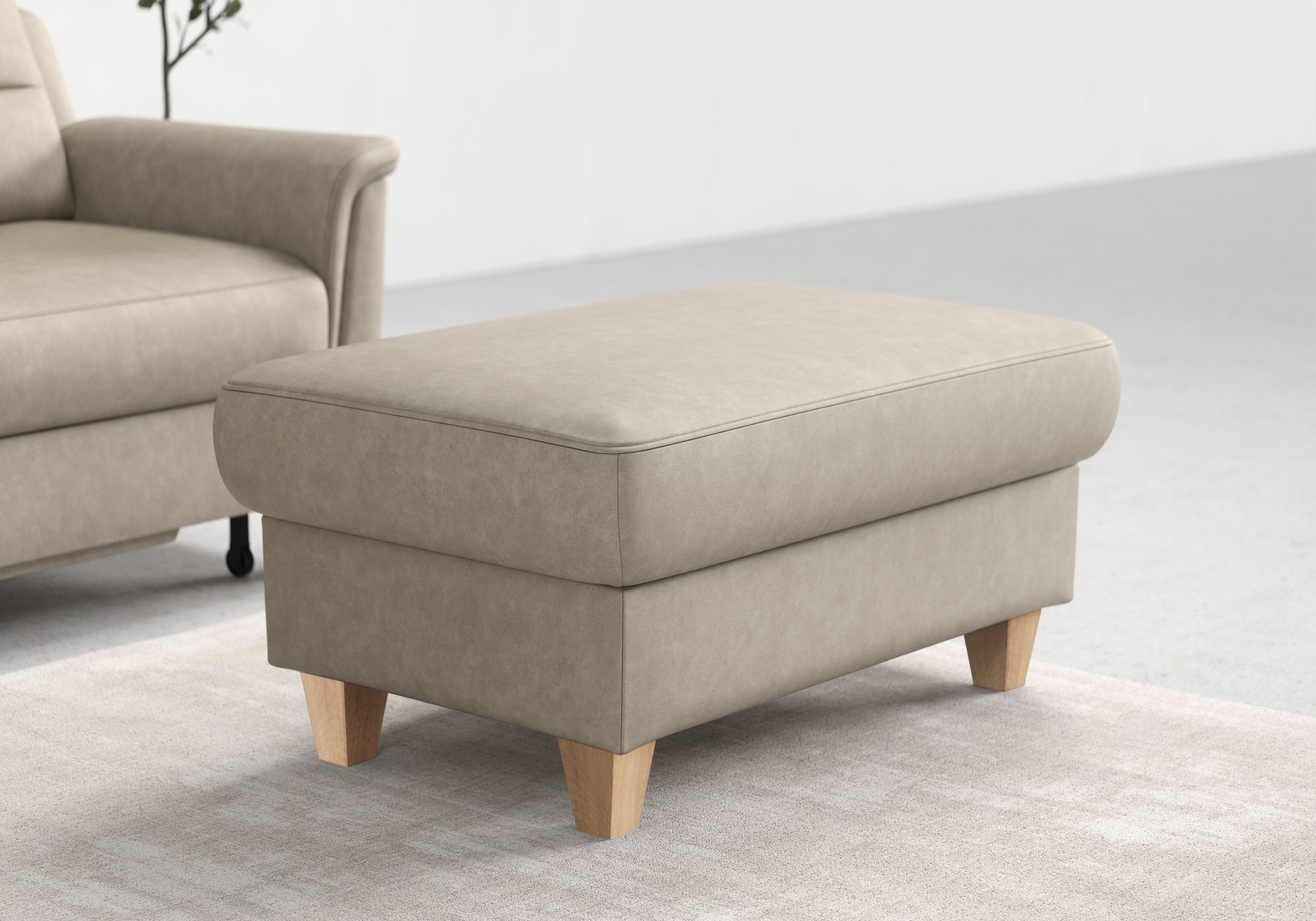 sit&more Stauraumhocker Farö, mit Stauraum und Federkern und naturfarbenen Füßen