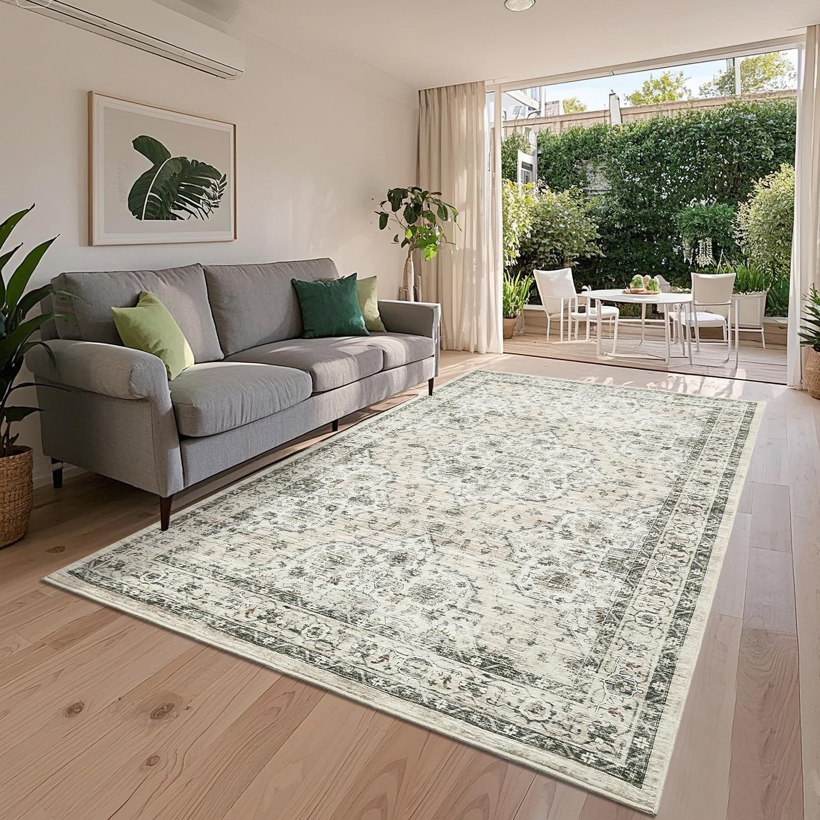 GarveeMore Teppich Faltbarer Boho-Teppich mit Print-Design (Kaschmir-Optik), rechteckig, Höhe: 6 mm, für Wohnzimmer & Schlafzimmer & Flur
