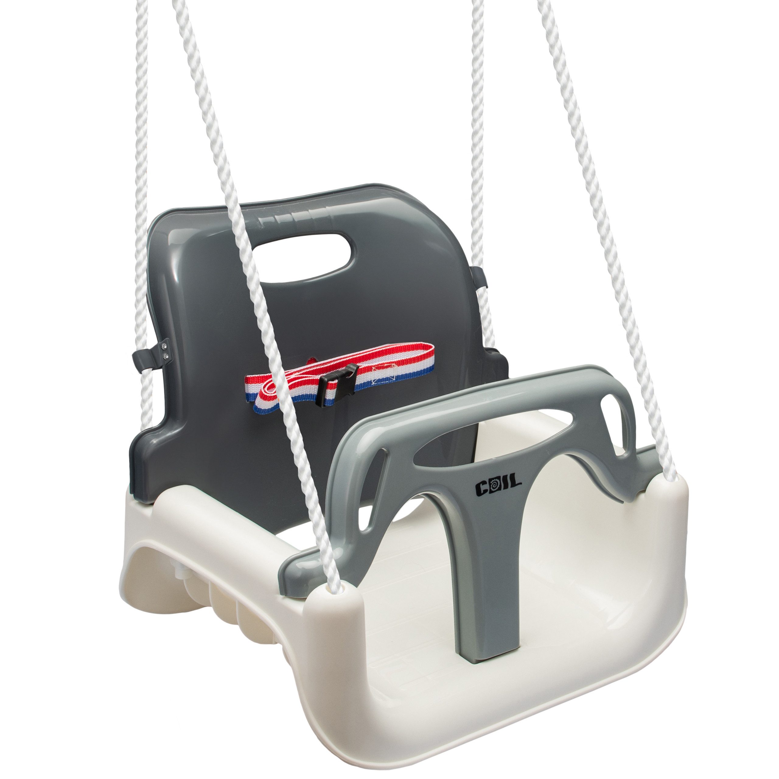 COIL Babyschaukel Schaukel 3in1, Gartenschaukel,Rückenlehne und Anschnallgurt,bis 60kg