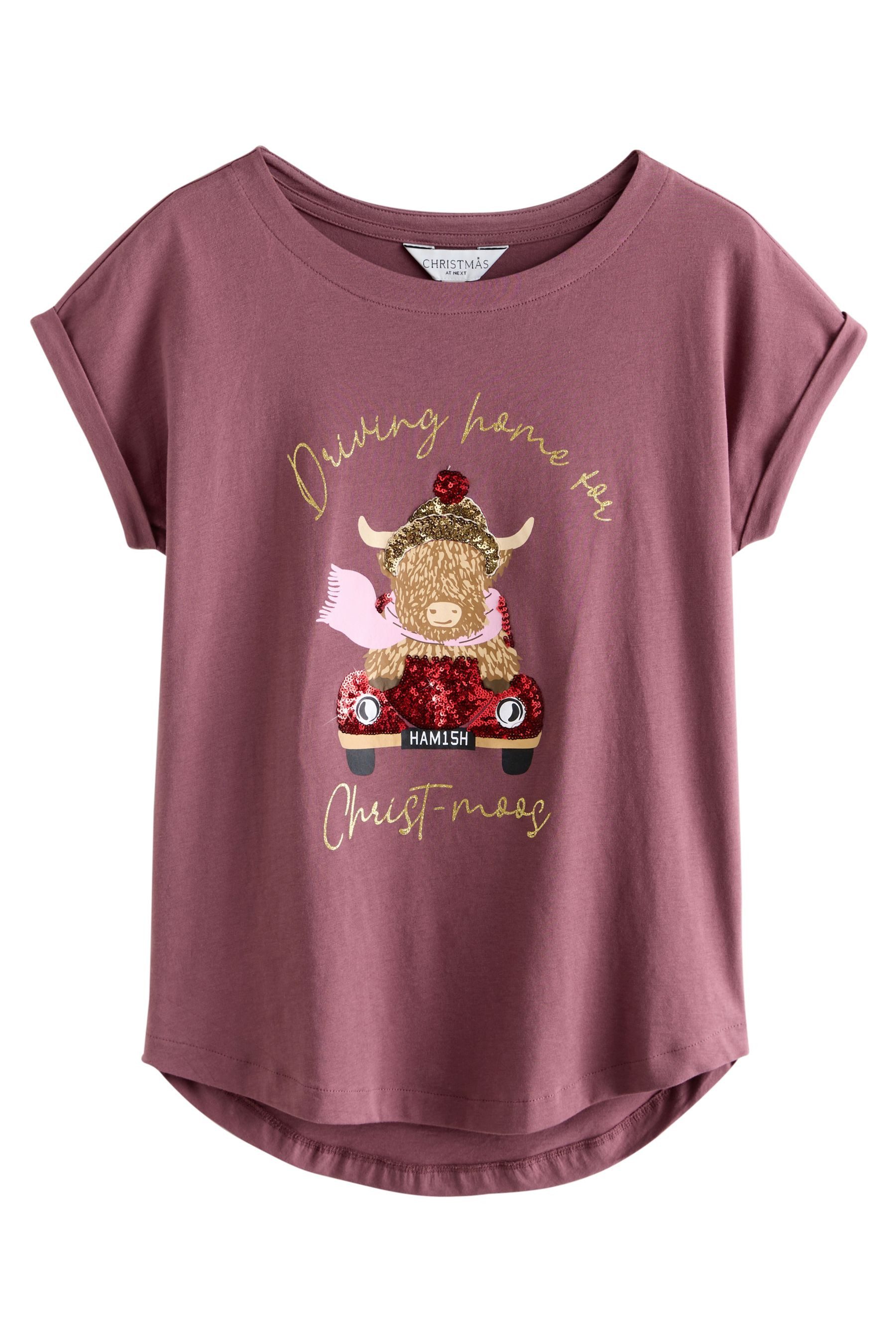 Next T-Shirt Weihnachtliches T-Shirt mit Flügelärmeln, Hamish (1-tlg) günstig online kaufen