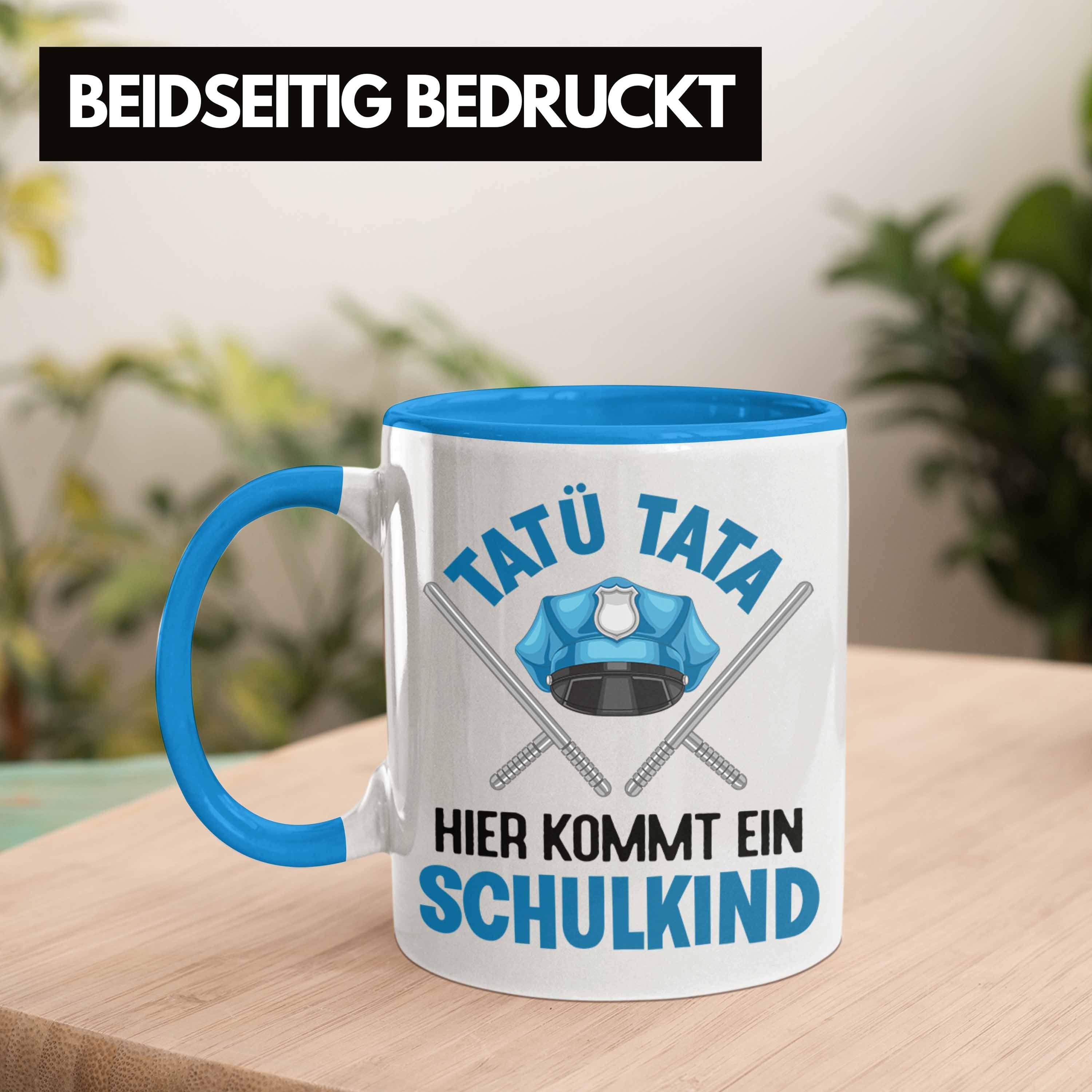 Tasse für Trendation 1. Tata Junge Geschenk - Schultüte Füllung Trendation Schultag Schulstart Geschenkidee Tatü Blau Tasse Einschulung Schuleinführung 2022 Schulanfang Schulkind