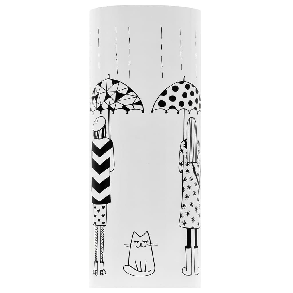 vidaXL Schirmständer Regenschirmständer Frauen-Design Stahl Weiß günstig online kaufen