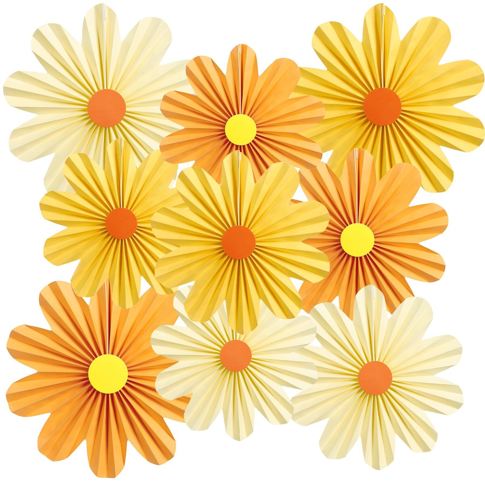 Bomiclss Papierdekoration 9 Stück Papierblumen Party deko, Papierfächer deko, Papier fächer, Dekoration Hanging für Party Hochzeit Geburtstag Festival Tischdeko