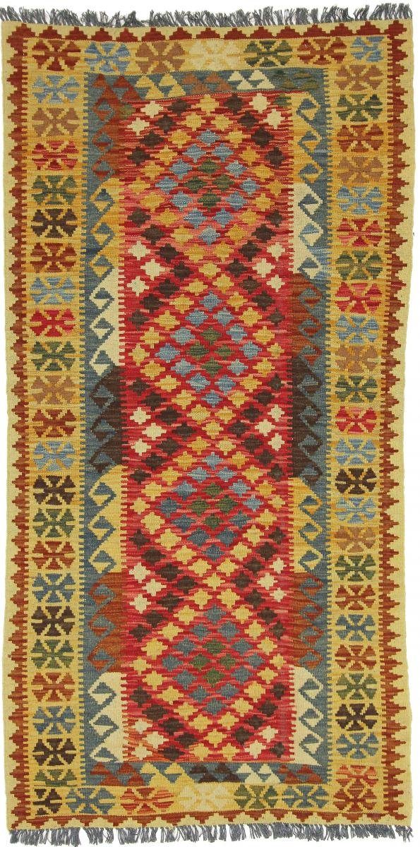 Orientteppich Kelim Afghan 103x199 3 Trading, Handgewebter Orientteppich rechteckig, Höhe: Läufer, Nain mm