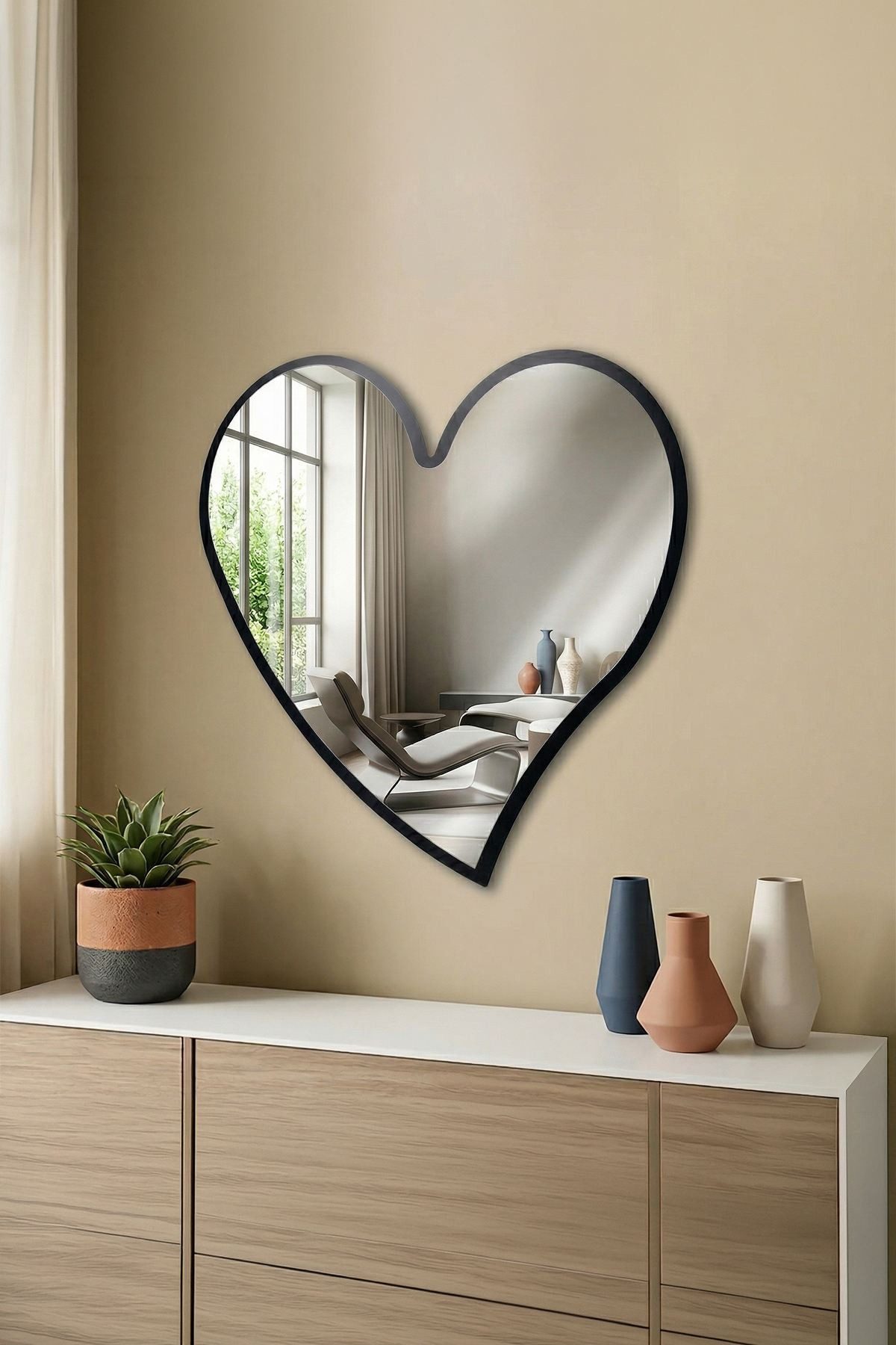 Wallity Wandspiegel Herzförmig (1-St), Dekorativer Spiegel in Herzform