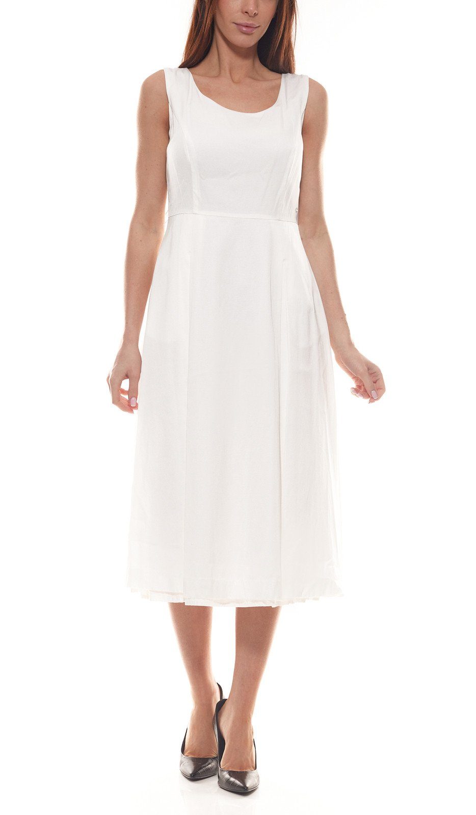 GUIDO MARIA KRETSCHMER Sommerkleid »GUIDO MARIA KRETSCHMER Midi-Kleid  stilvolles Damen Ausgeh-Kleid mit kleiner GMK-Applikation Freizeit-Kleid  Weiß« online kaufen | OTTO