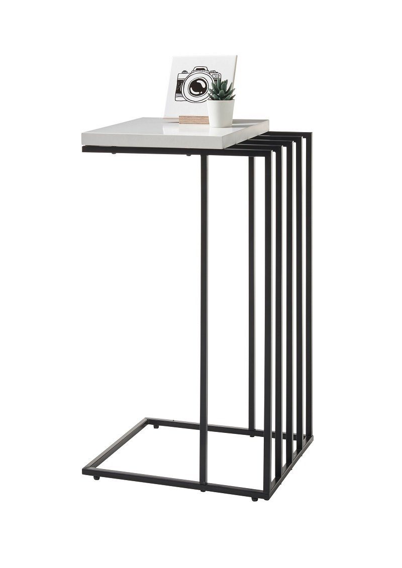 MCA furniture Couchtisch Beistelltisch Juba, 40x35, weiß matt / schwarz (no-Set), Breite 40 cm,Tischplatte aus MDF