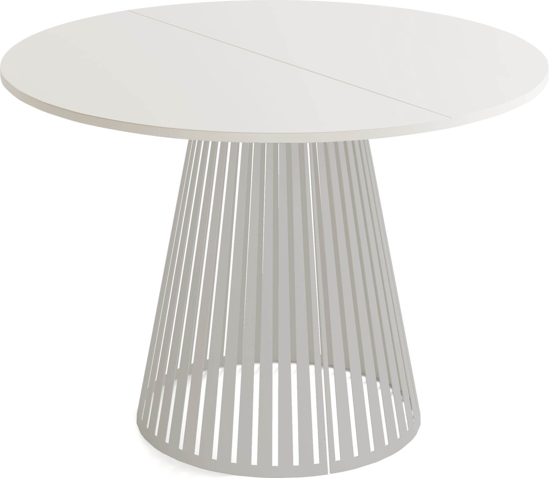 WFL GROUP Esstisch Naro ausziehbar rund modern mit Metallbeinen in Kaschmir (MADE IN EU, erhältlich in 2 Größen – 100/120 cm, ausziehbar auf 180/200 cm), platzsparender Tisch für kleine Küche, Esszimmer oder Wohnzimmer