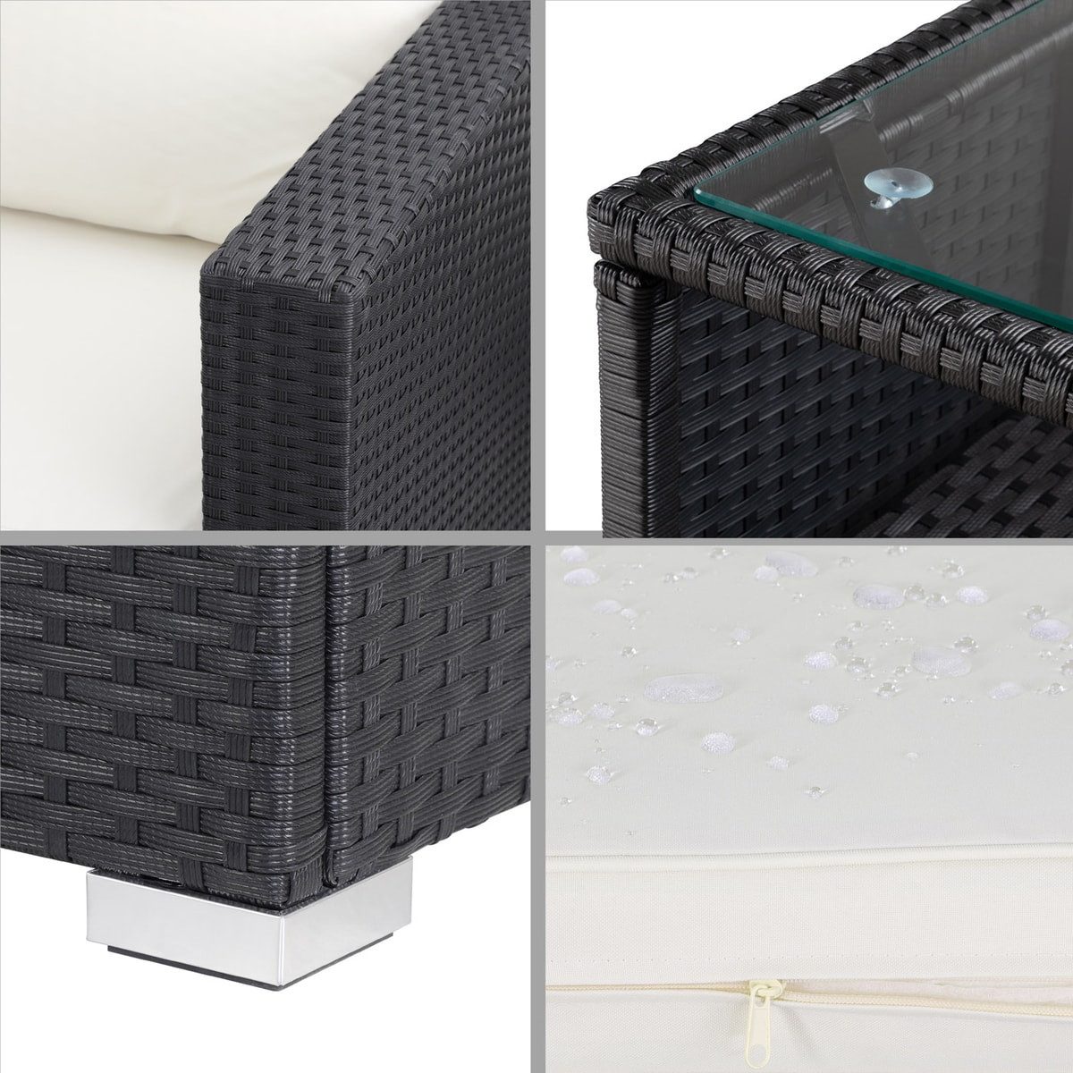 Casaria Sitzgruppe, Gartenmöbel Set Lounge inkl. Auflagenbox 318L Wetterfest Outdoor