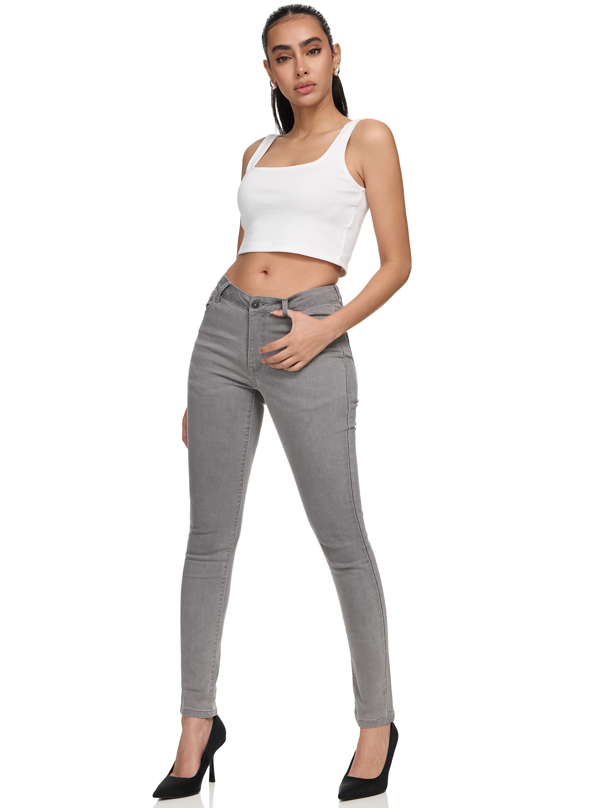 REPUBLIX Stretch-Jeans GEENA Damen Mid Waist Stretch Denim Jeans Basic – Bild 5 von 5