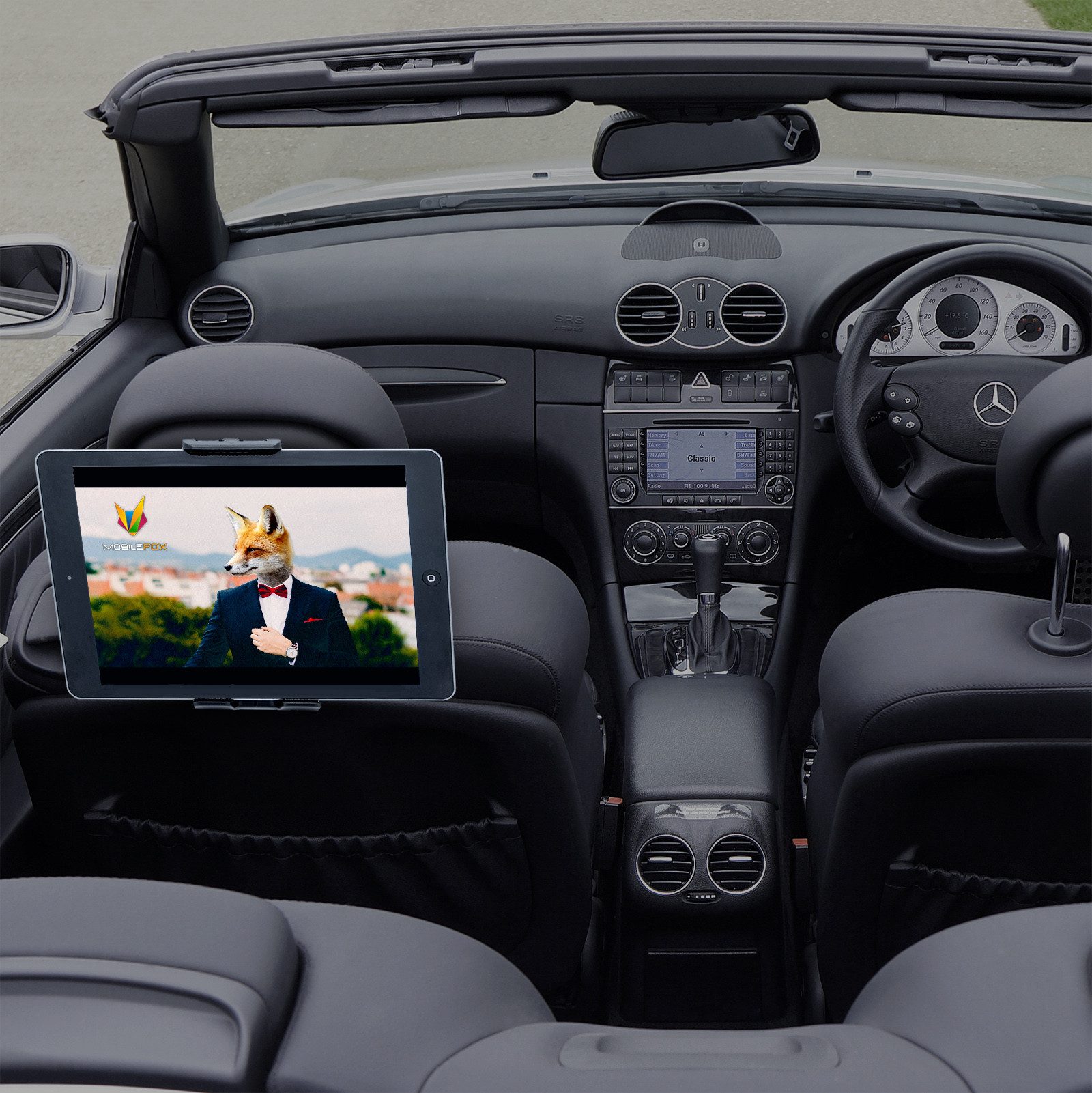Mobilefox Tablet-Halterung 360° KFZ Kopfstützen Tablet Halterung Auto Kugelgelenk Halter