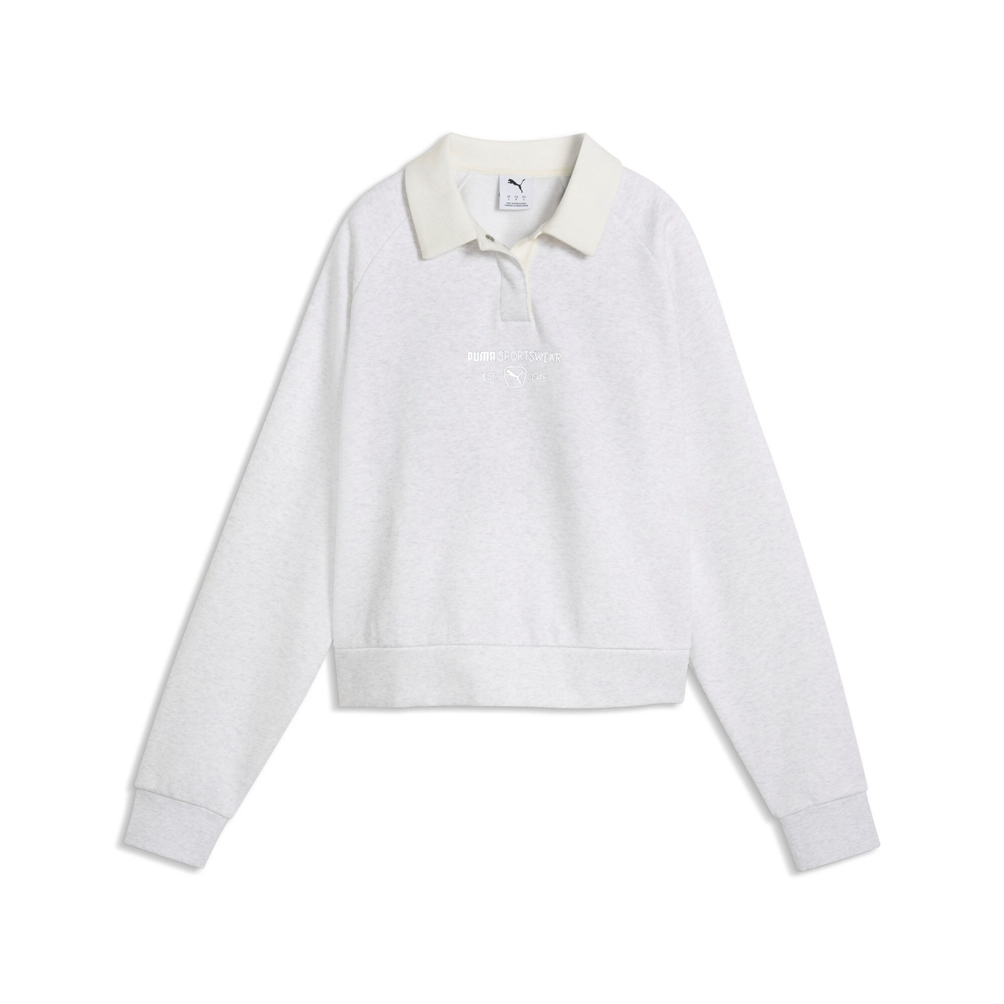 PUMA Kapuzensweatshirt CLASS RELAXED LONGSLEEVE POLO FL mit Kapuze, normaler Kragen, mit Ärmellänge lang