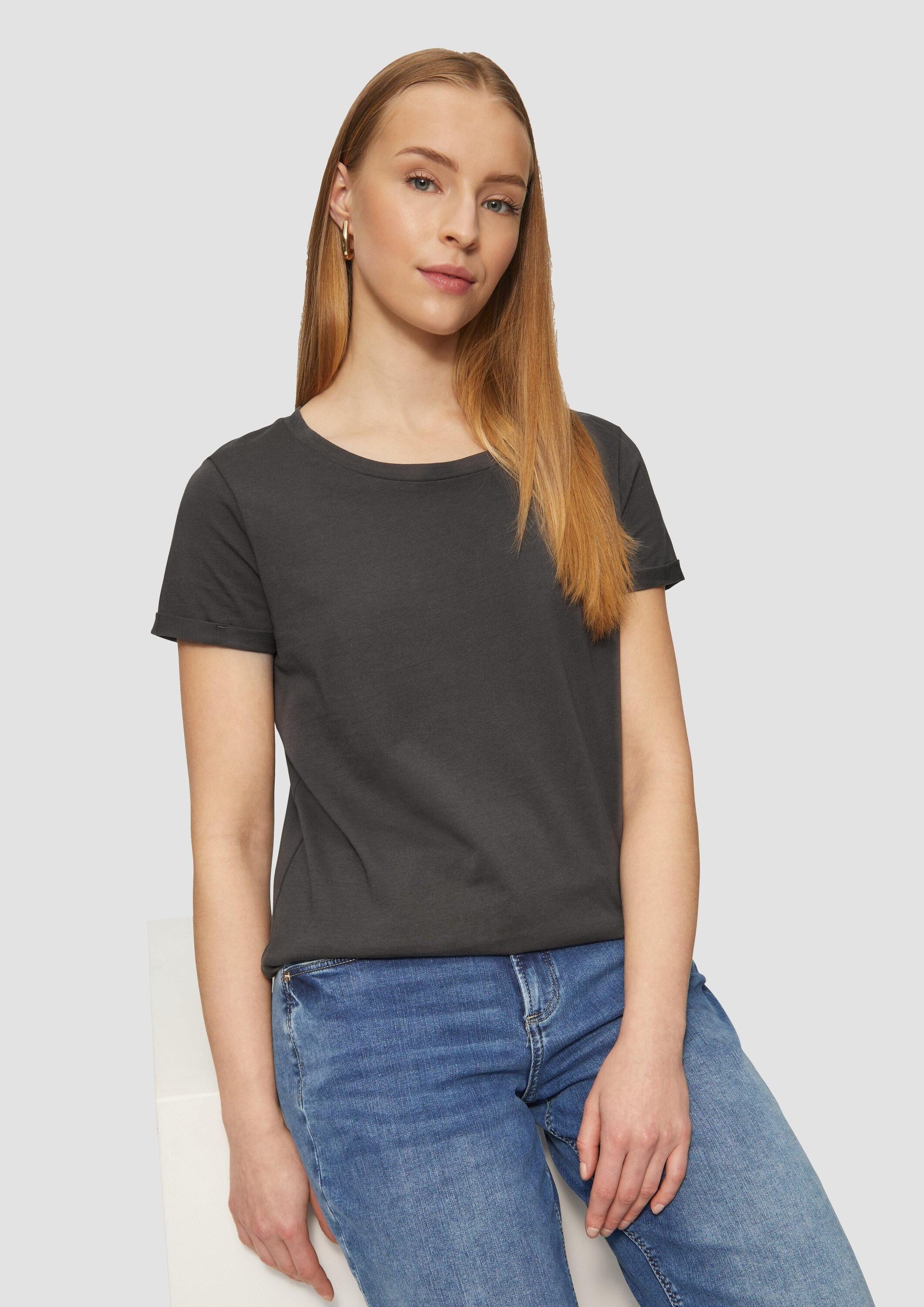 QS Kurzarmshirt T-Shirt Jerseyshirt mit Crew Neck günstig online kaufen