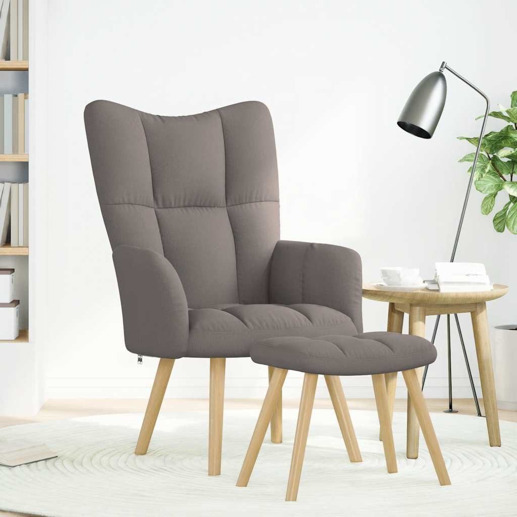 vidaXL Sessel Relaxsessel mit Hocker Taupe günstig online kaufen