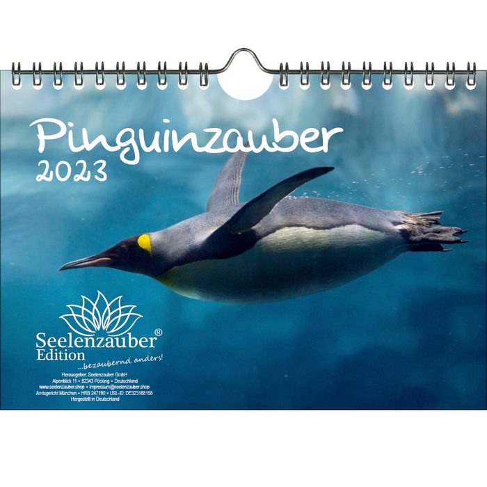 Seelenzauber Wandkalender Pinguinzauber DIN A5 Wandkalender für 2023 Pinguin - Seelenzauber