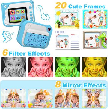 uleway Kinderkamera (12 MP, 1x opt. Zoom, inkl. mit robustem Design für kreative DIYFotos,HD-Videoaufnahme Lange Akku, Kinderkamera 1080P HD 2,4-Zoll-Bildschirmkamera 32 GB SD-Karte)