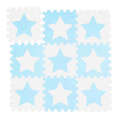 relaxdays Spielmatte »Puzzlematte Sterne«, Weiß-Blau