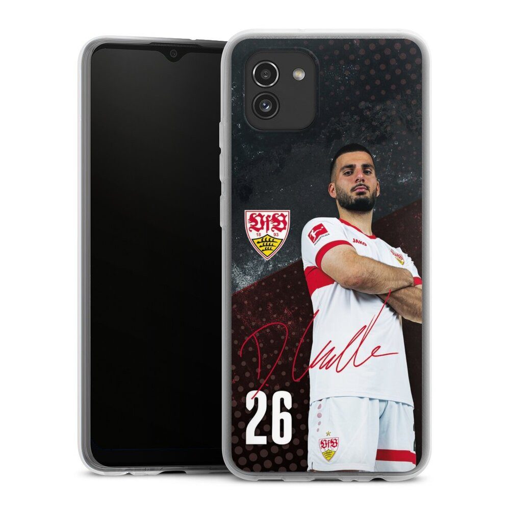 DeinDesign Handyhülle VfB Stuttgart Deniz Undav Offizielles Lizenzprodukt Deniz Undav 24/25, Samsung Galaxy A03 Silikon Hülle Bumper Case Handy Schutzhülle