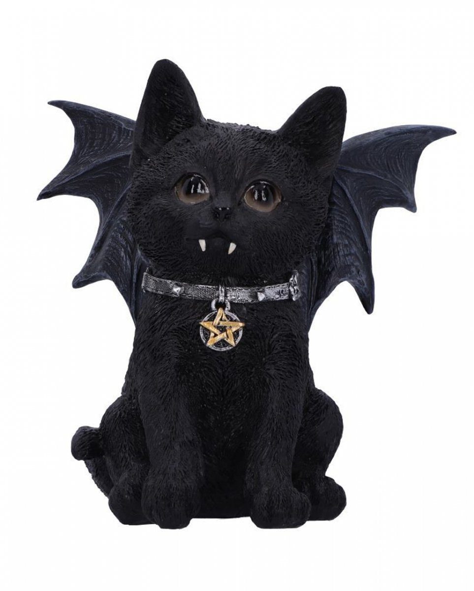 Horror-Shop Dekofigur Schwarze Vampir Katze Vampuss 16cm als zauberhafte