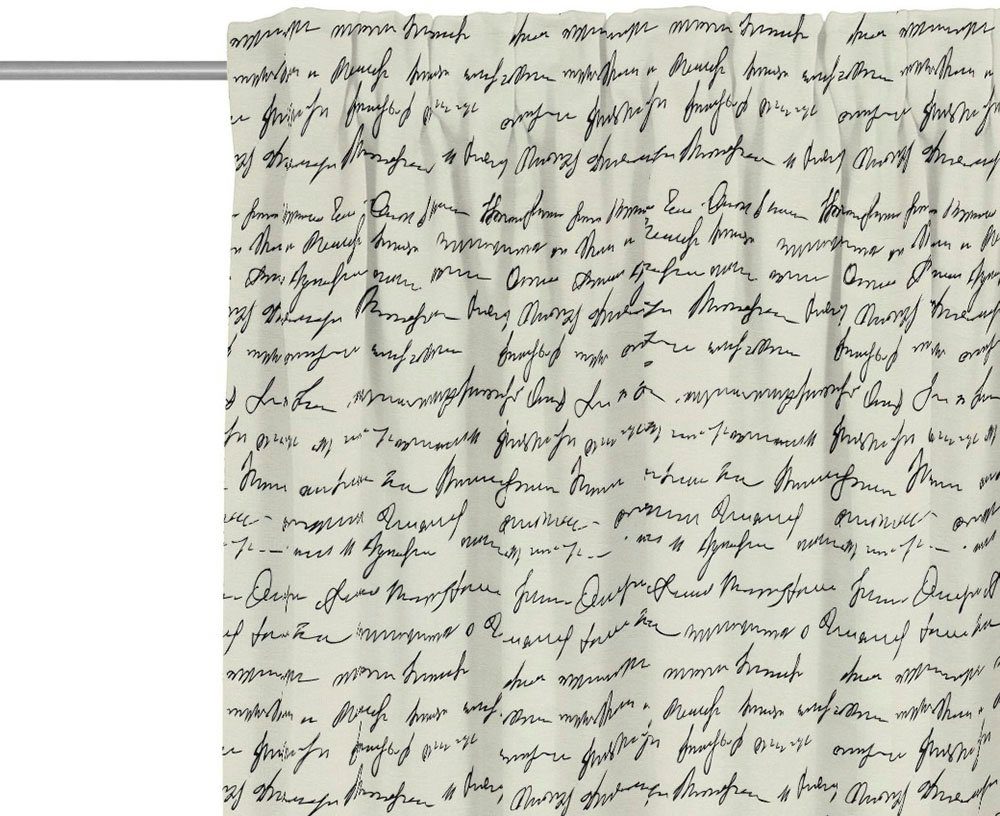 Vorhang Scribble, Multifunktionsband St), Adam, (1 nachhaltig natur/schwarz aus blickdicht, Jacquard, Bio-Baumwolle