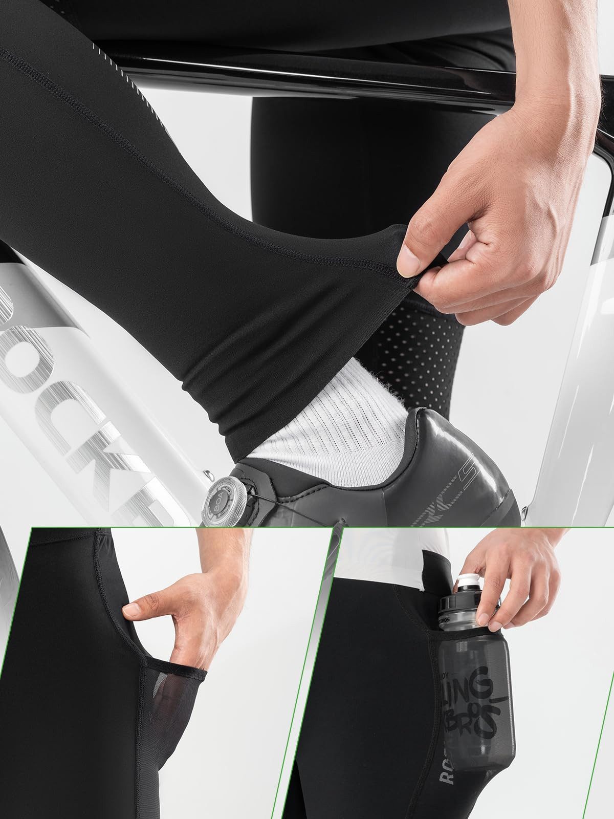 ROCKBROS Fahrradhose Lange Fahrradhose für Herren und Damen 4D-Schnitt, atmungsaktiv, mit Taschen