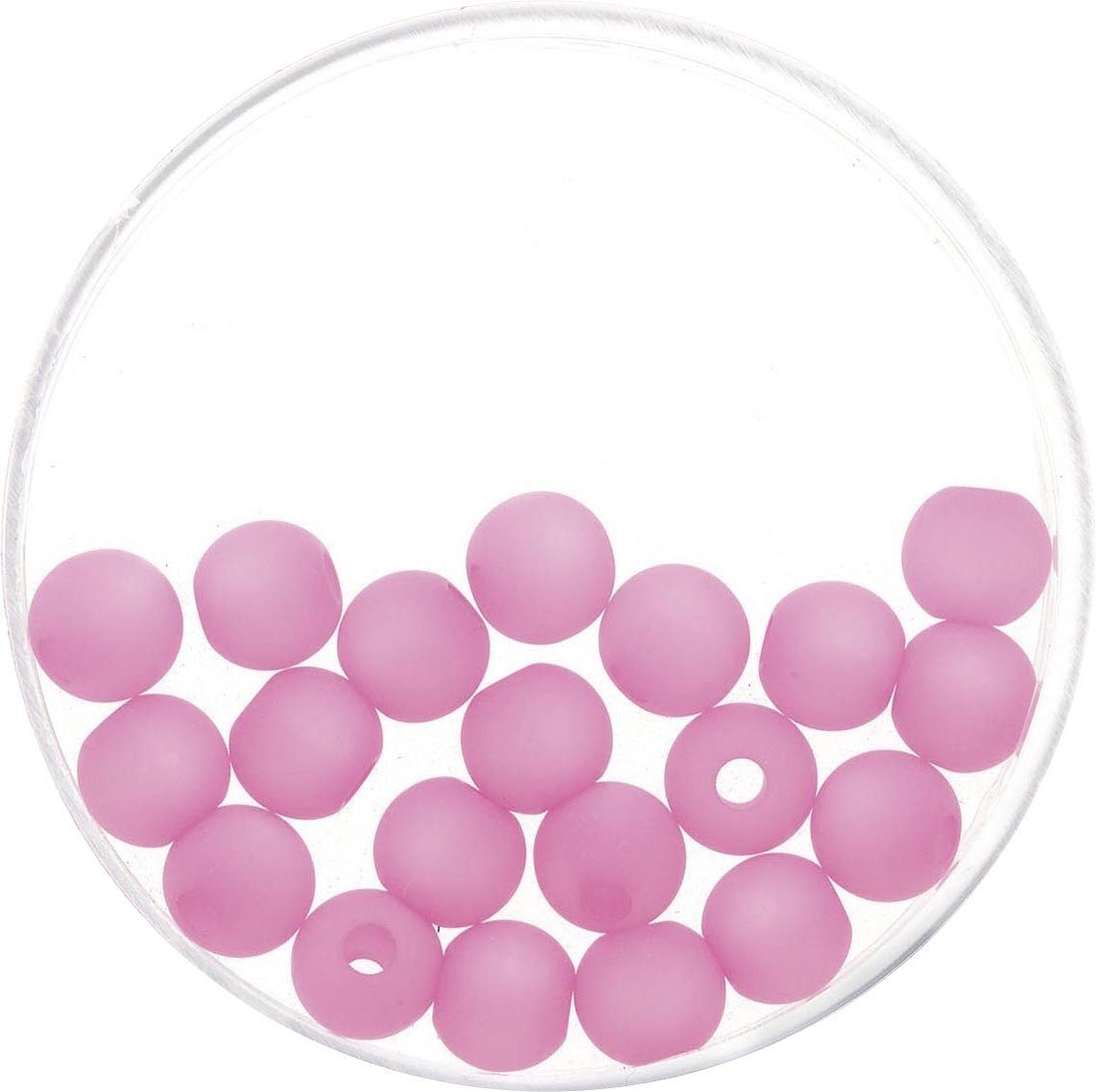 Glorex Bastelperlen Glorex Perle Polaris 6 mm 20 Stück, matt pink