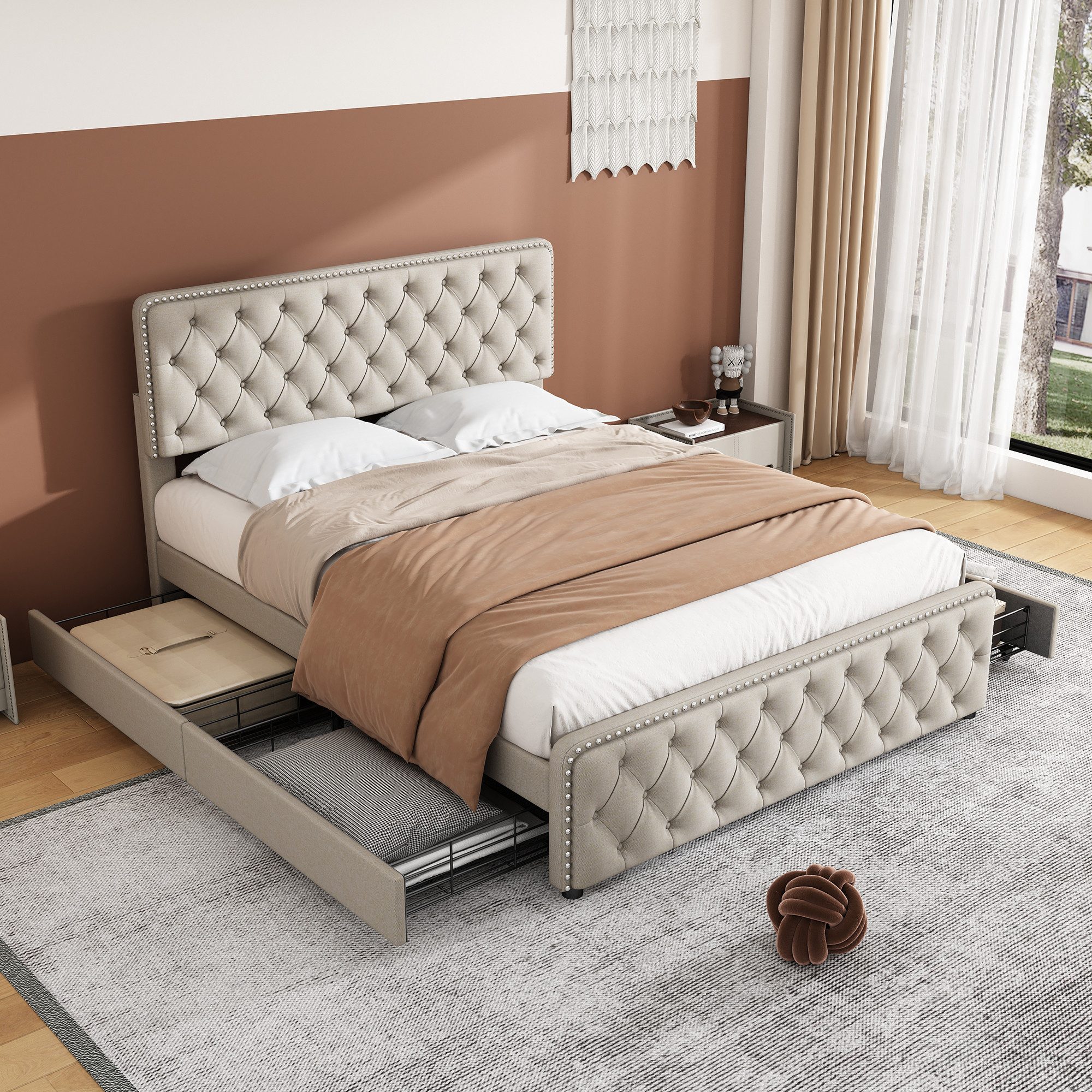 HAUSS SPOLE Polsterbett 140x200cm mit 4 günstig online kaufen