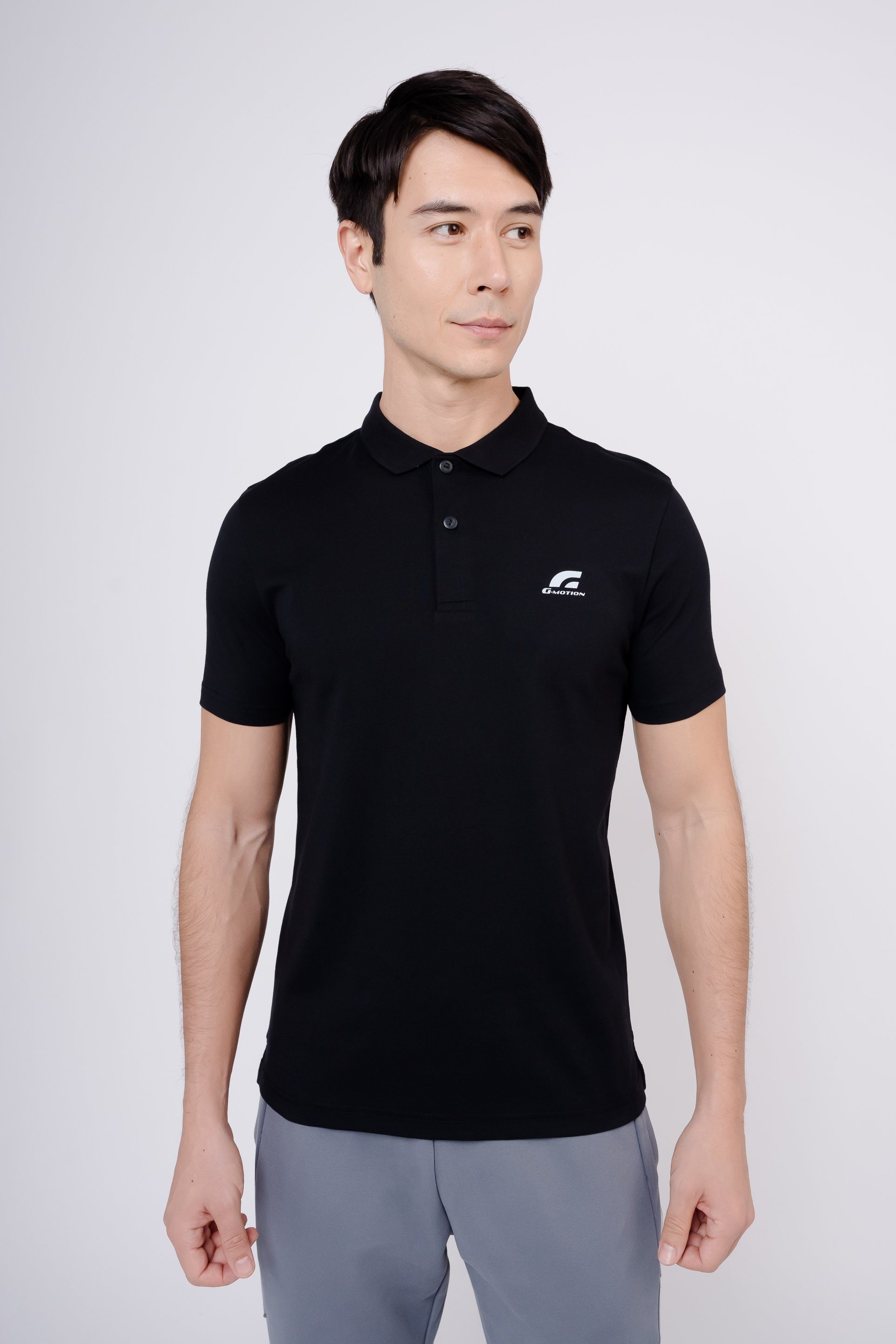 Quick-Dry-Funktion praktischer schwarz Poloshirt mit GIORDANO