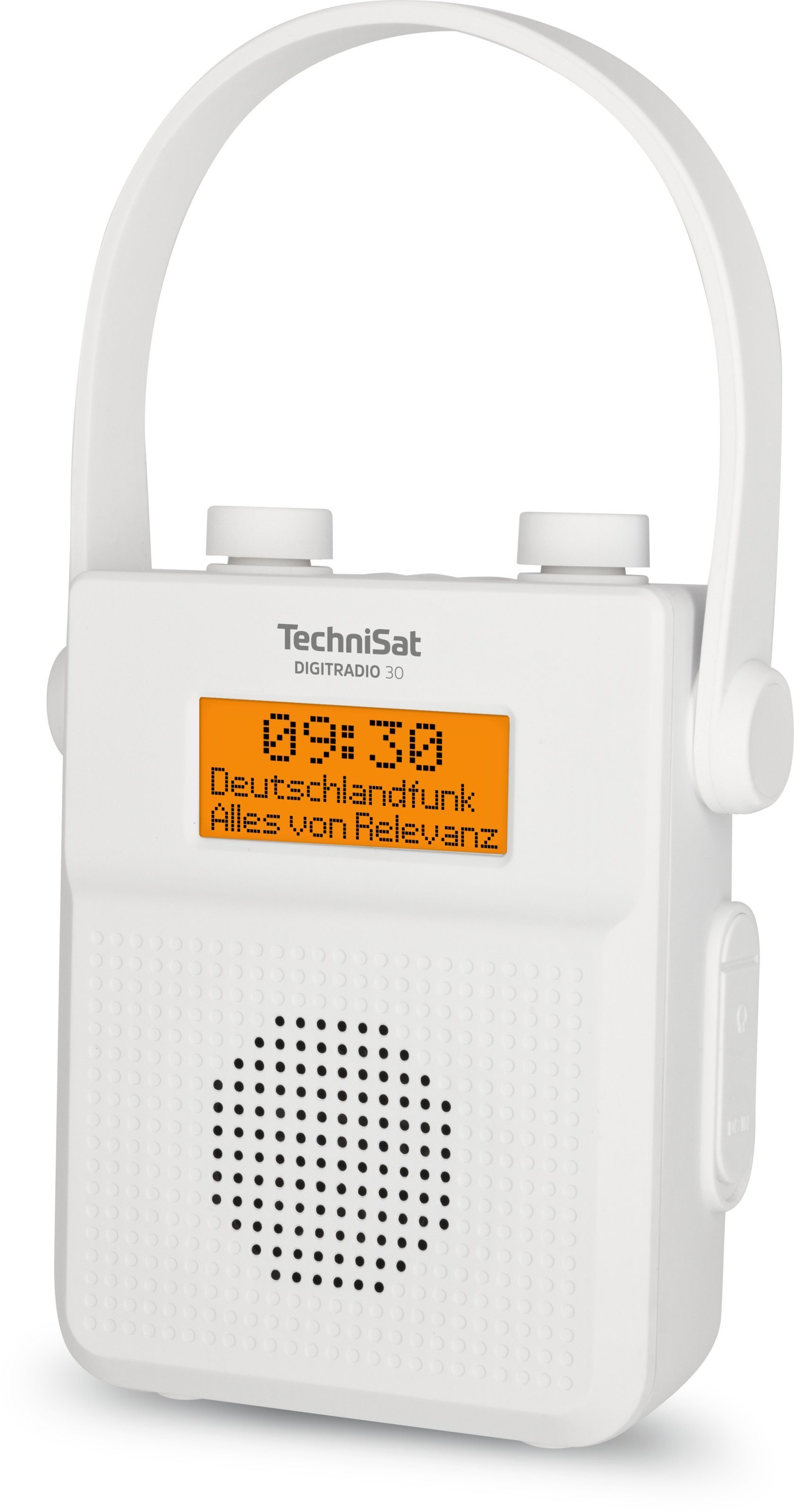 Digitalradio 30 (DAB), TechniSat weiß Duschradio tragbar, W, 2,00 DIGITRADIO (Digitalradio RDS, UKW-Radio (DAB) mit Bluetooth-Audiostreaming) wasserdicht,